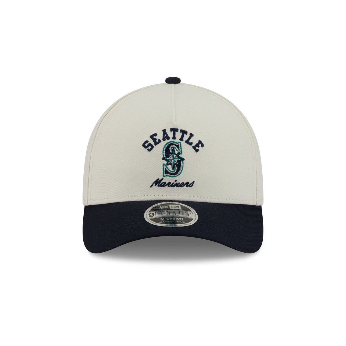 Seattle Mariners Arched Graphic Chrome White 9FORTY M-Crown A-Frame Snapback Hat
