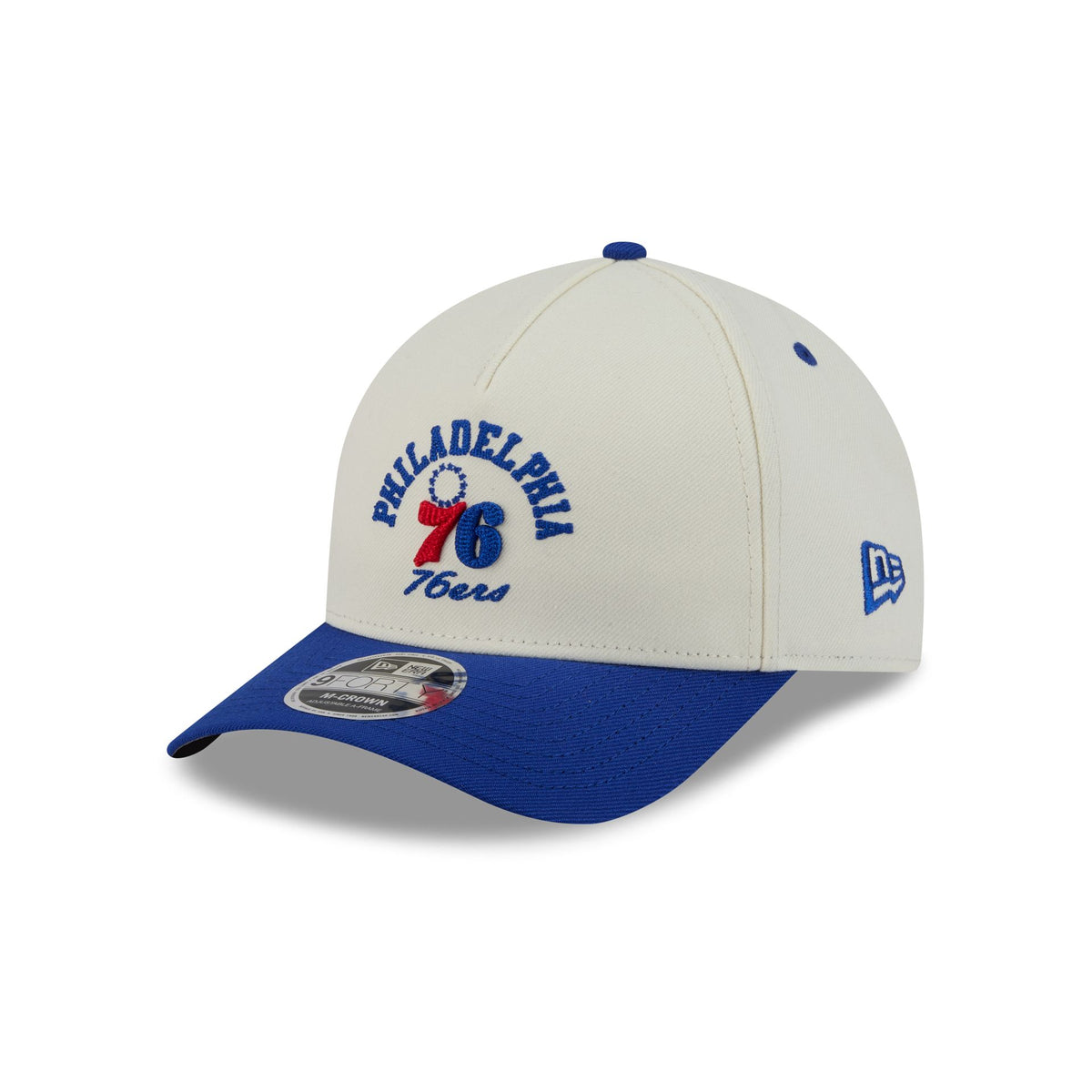 Philadelphia 76ers Arched Graphic Chrome White 9FORTY M-Crown A-Frame Snapback Hat
