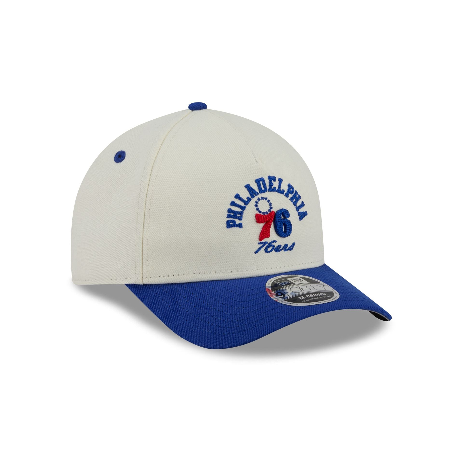 Philadelphia 76ers Arched Graphic Chrome White 9FORTY M-Crown A-Frame Snapback Hat