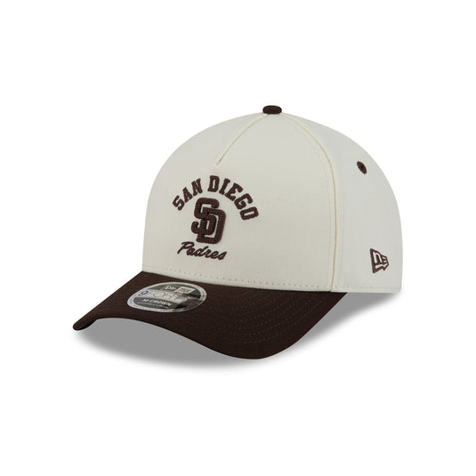 San Diego Padres Arched Graphic Chrome White 9FORTY M-Crown A-Frame Snapback Hat