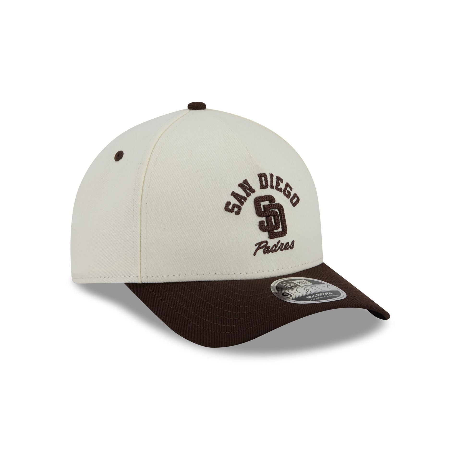 San Diego Padres Arched Graphic Chrome White 9FORTY M-Crown A-Frame Snapback Hat