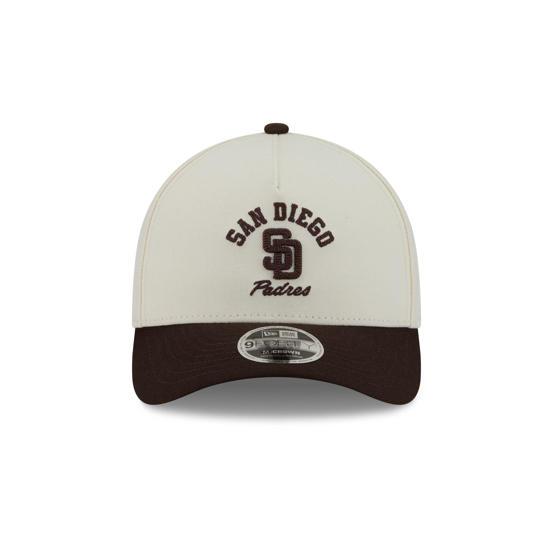 San Diego Padres Arched Graphic Chrome White 9FORTY M-Crown A-Frame Snapback Hat