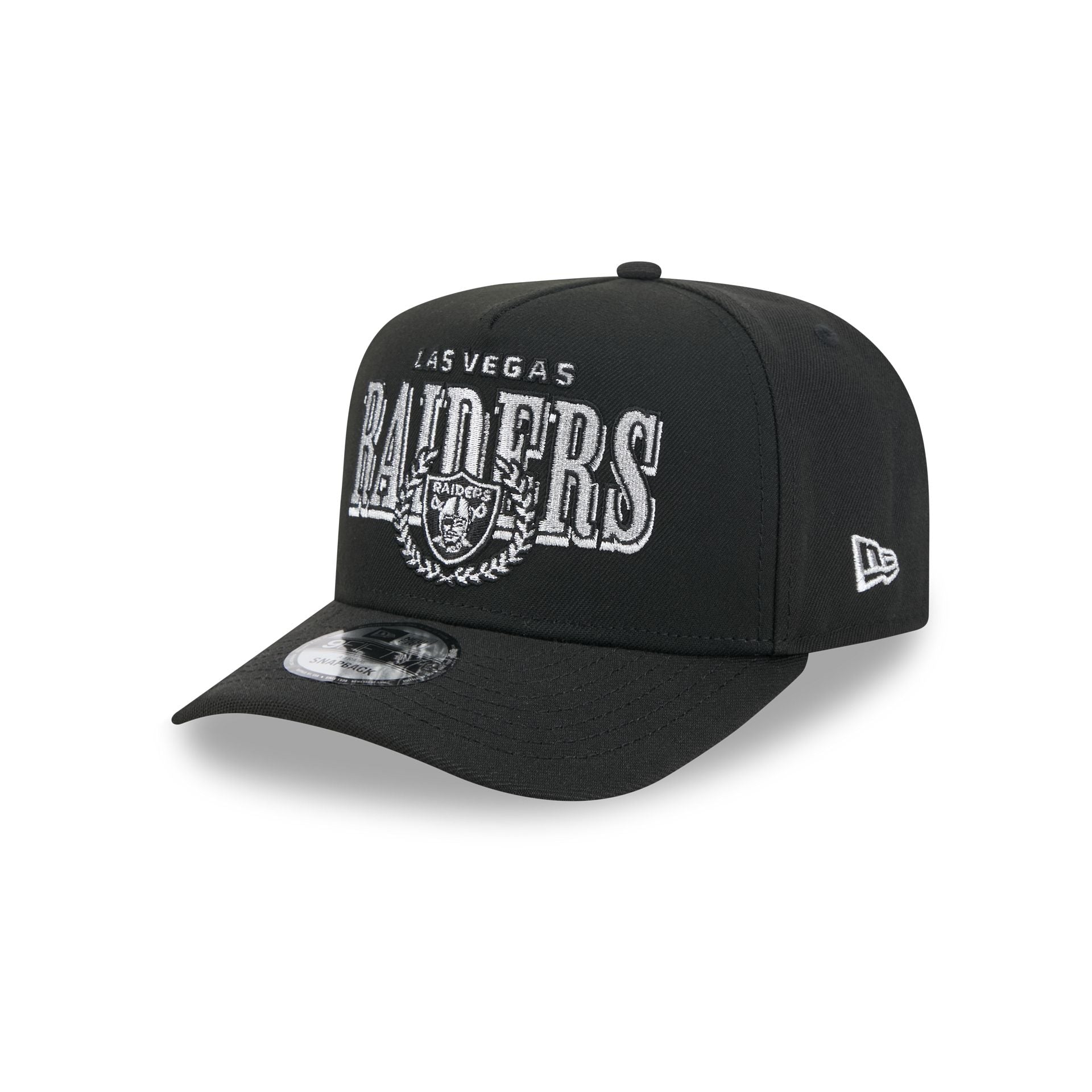 Las Vegas Raiders Gold Laurel Black 9FIFTY A-Frame Snapback Hat