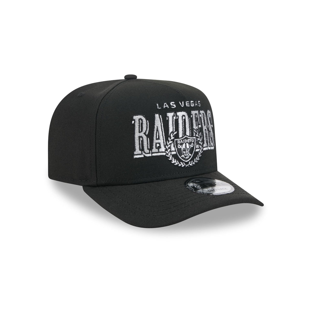 Las Vegas Raiders Gold Laurel Black 9FIFTY A-Frame Snapback Hat