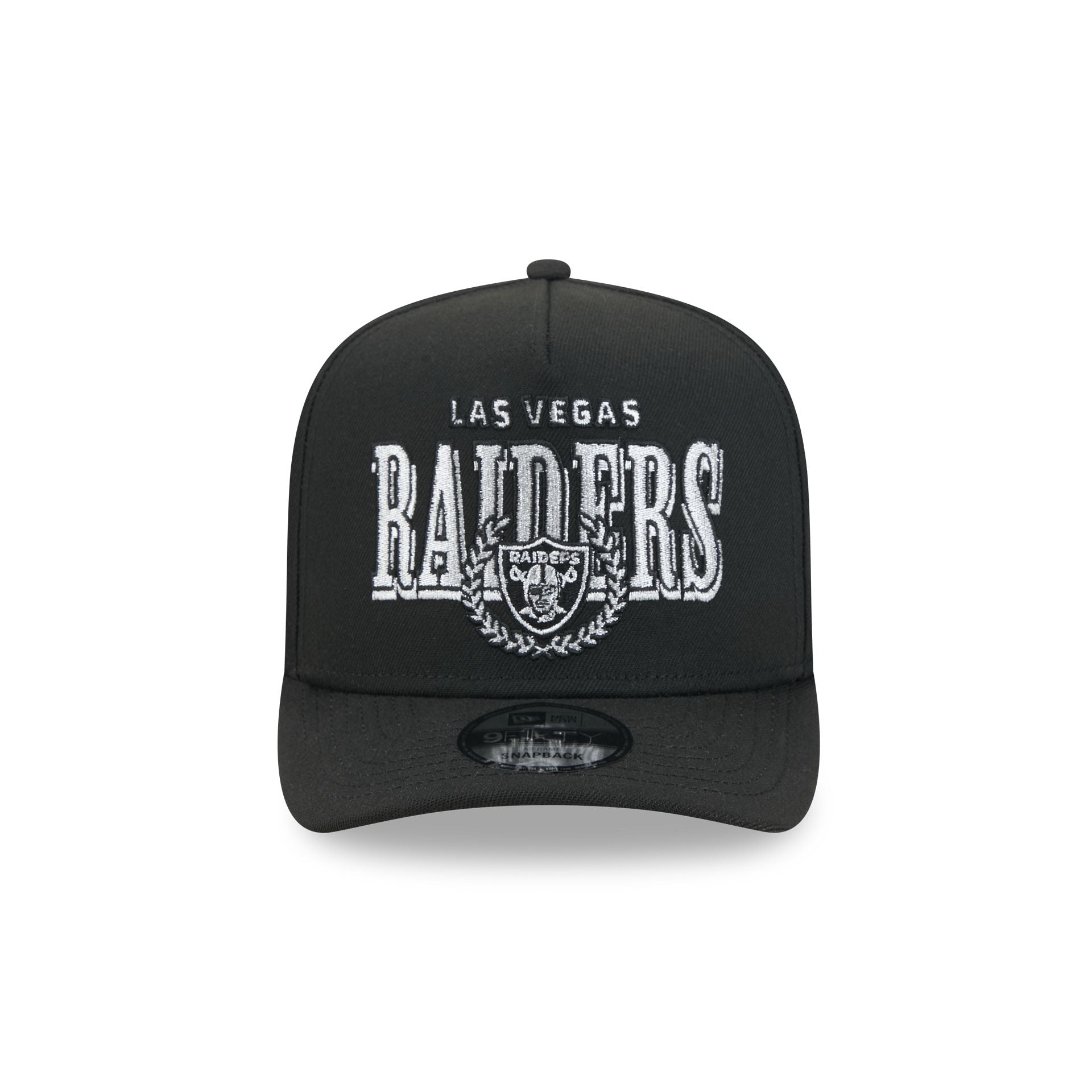 Las Vegas Raiders Gold Laurel Black 9FIFTY A-Frame Snapback Hat