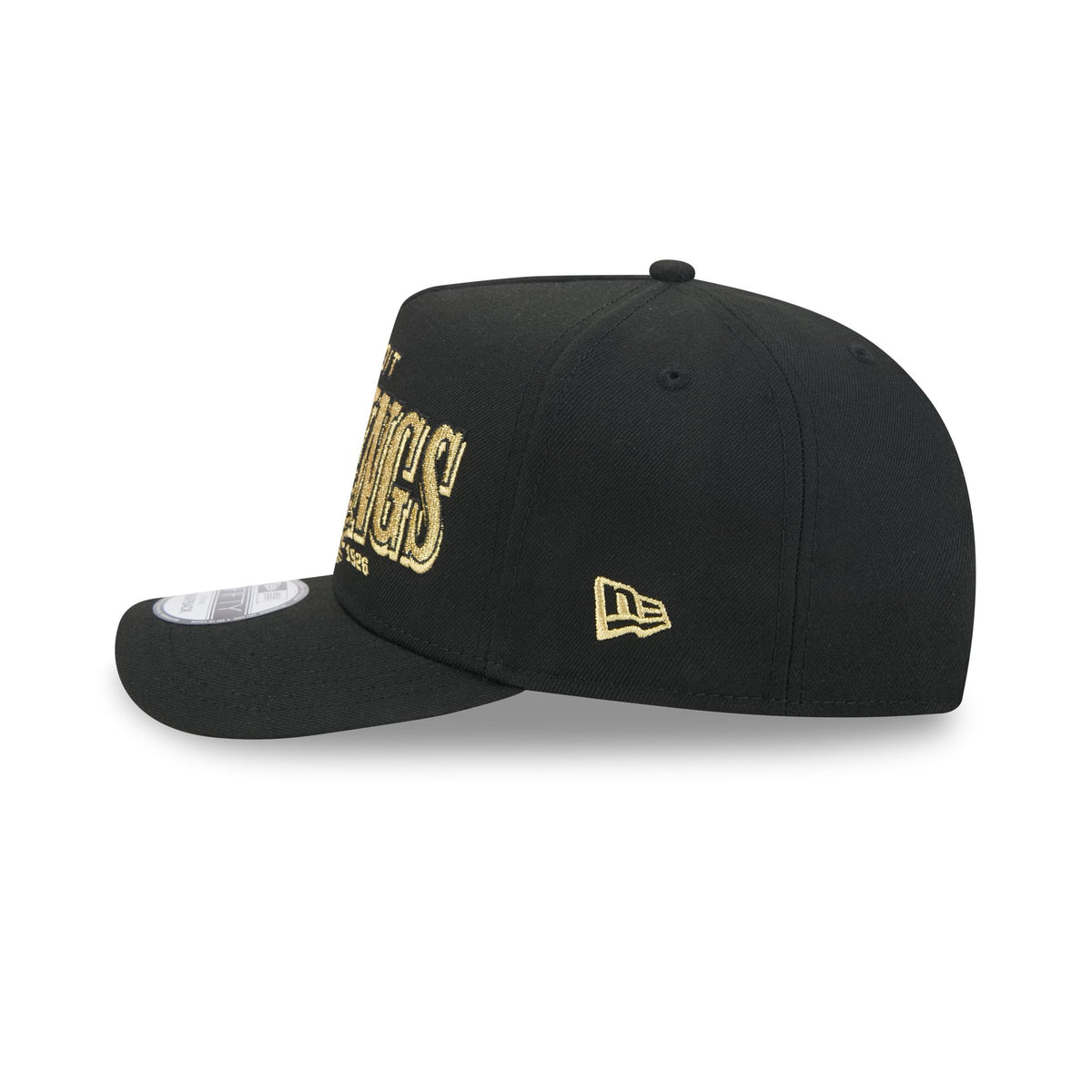 Detroit Red Wings Gold Laurel Black 9FIFTY A-Frame Snapback Hat