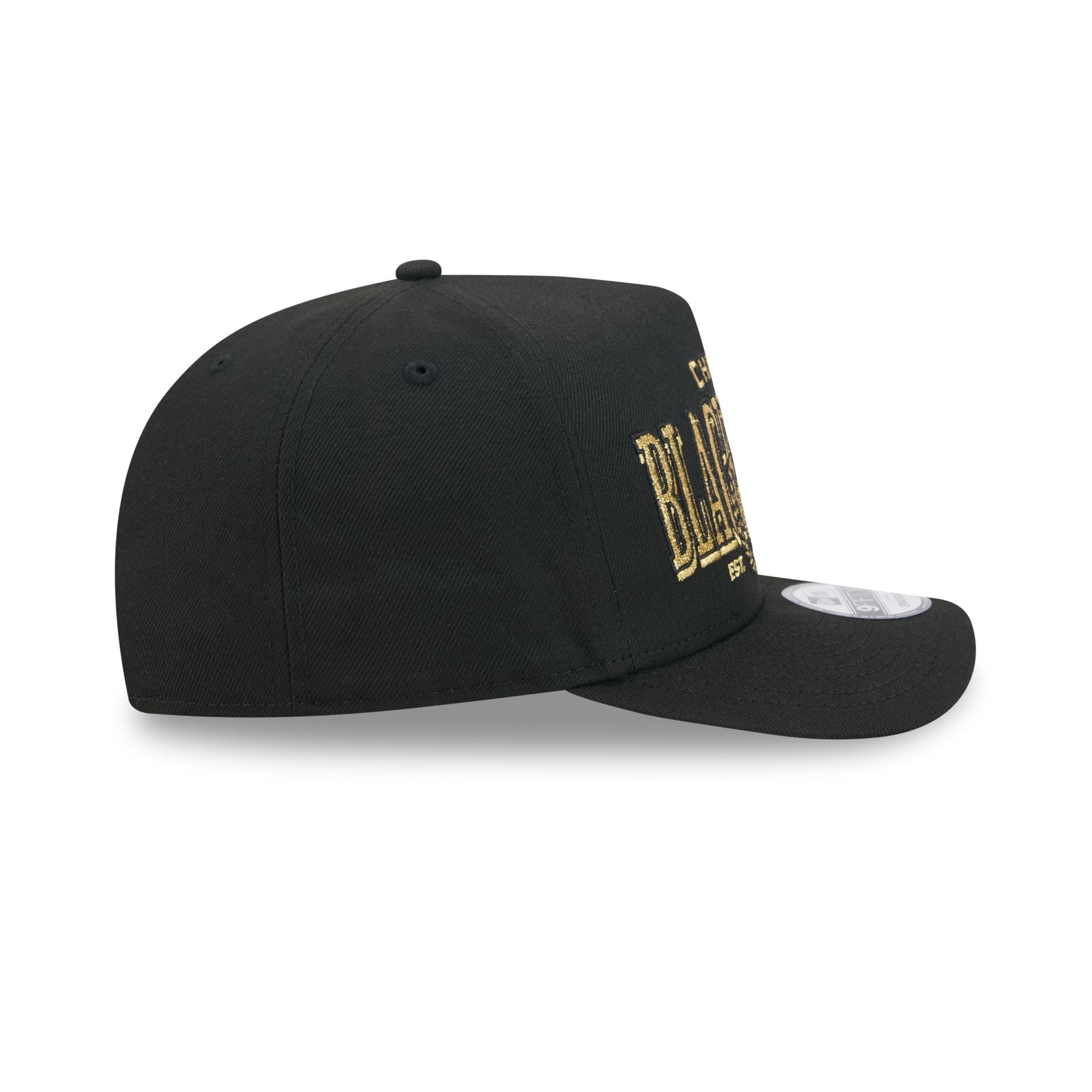 Chicago Blackhawks Gold Laurel Black 9FIFTY A-Frame Snapback Hat