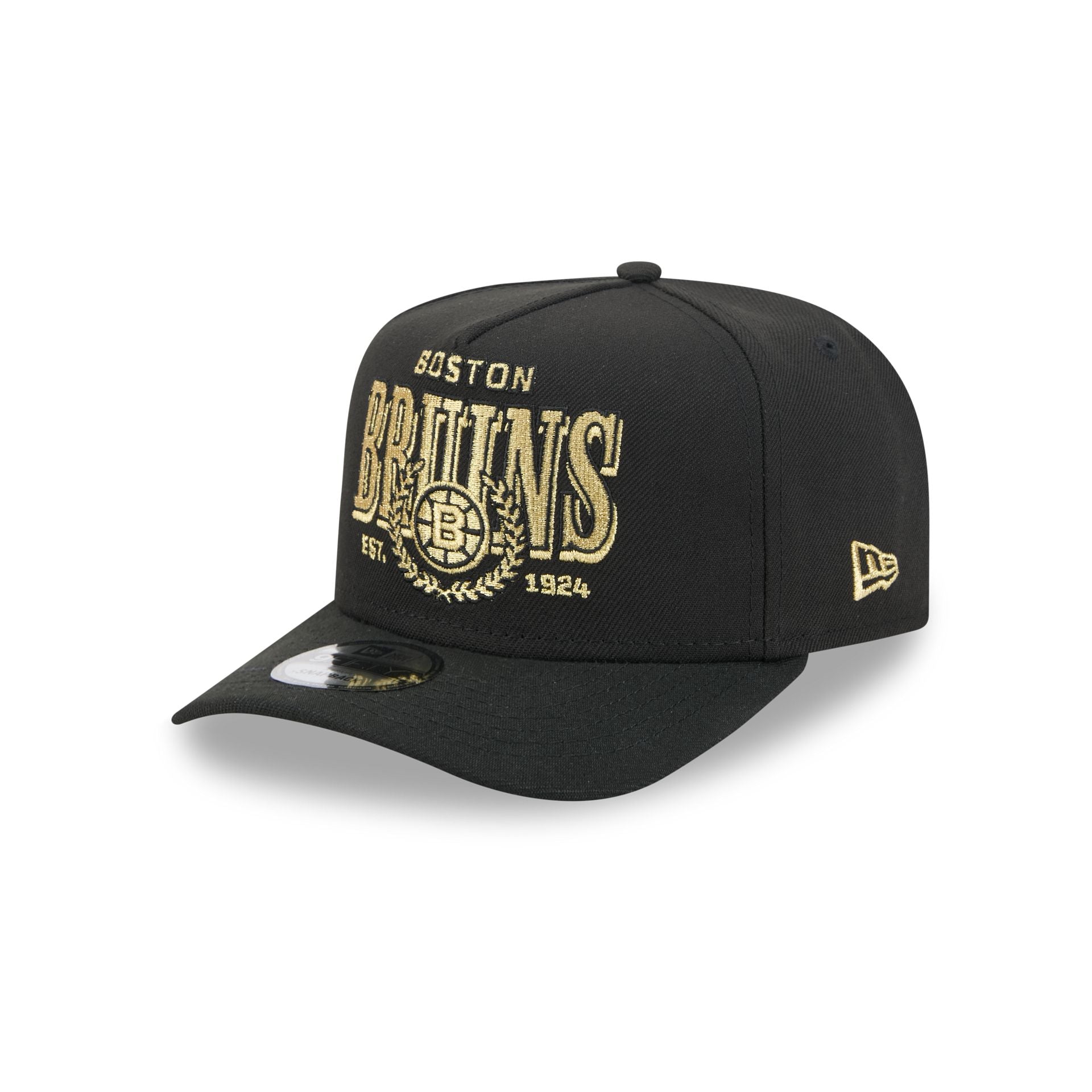 Boston Bruins Gold Laurel Black 9FIFTY A-Frame Snapback Hat
