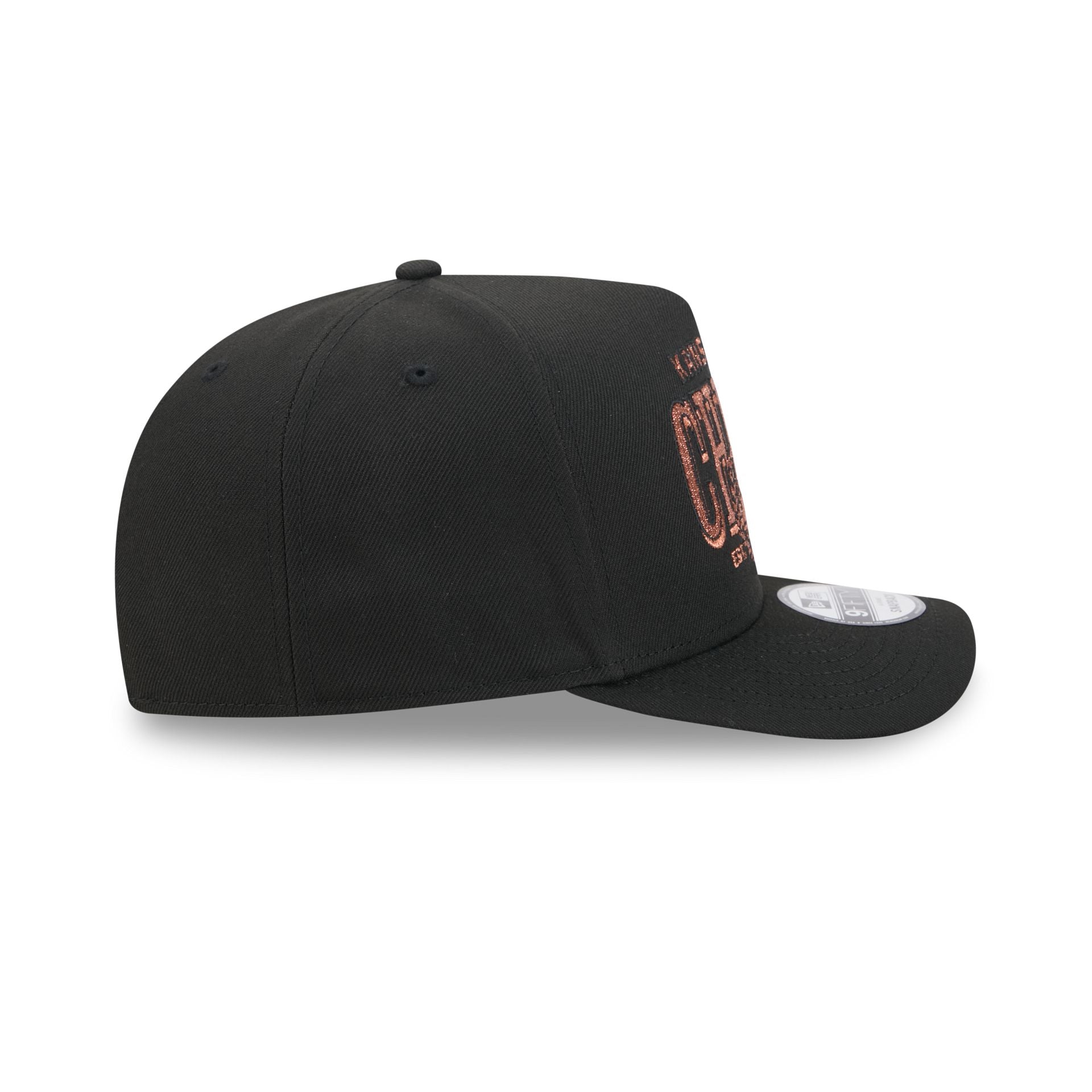 Kansas City Chiefs Gold Laurel Black 9FIFTY A-Frame Snapback Hat