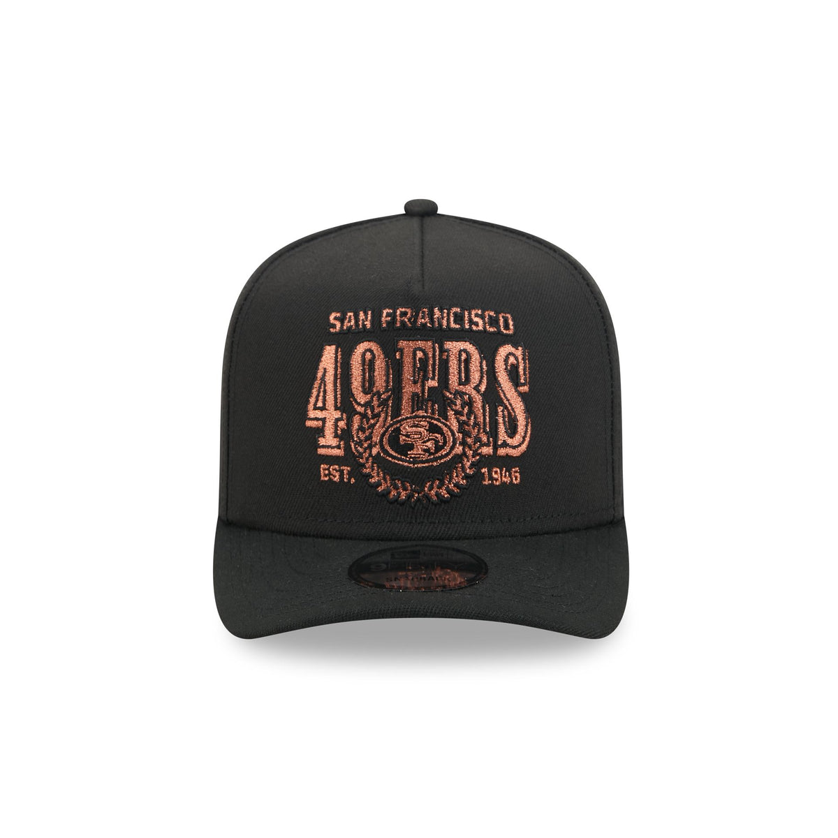 San Francisco 49ers Gold Laurel Black 9FIFTY A-Frame Snapback Hat