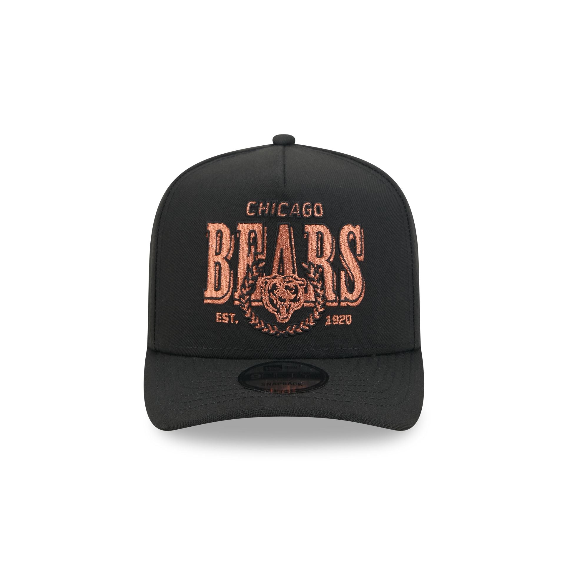 Chicago Bears Gold Laurel Black 9FIFTY A-Frame Snapback Hat