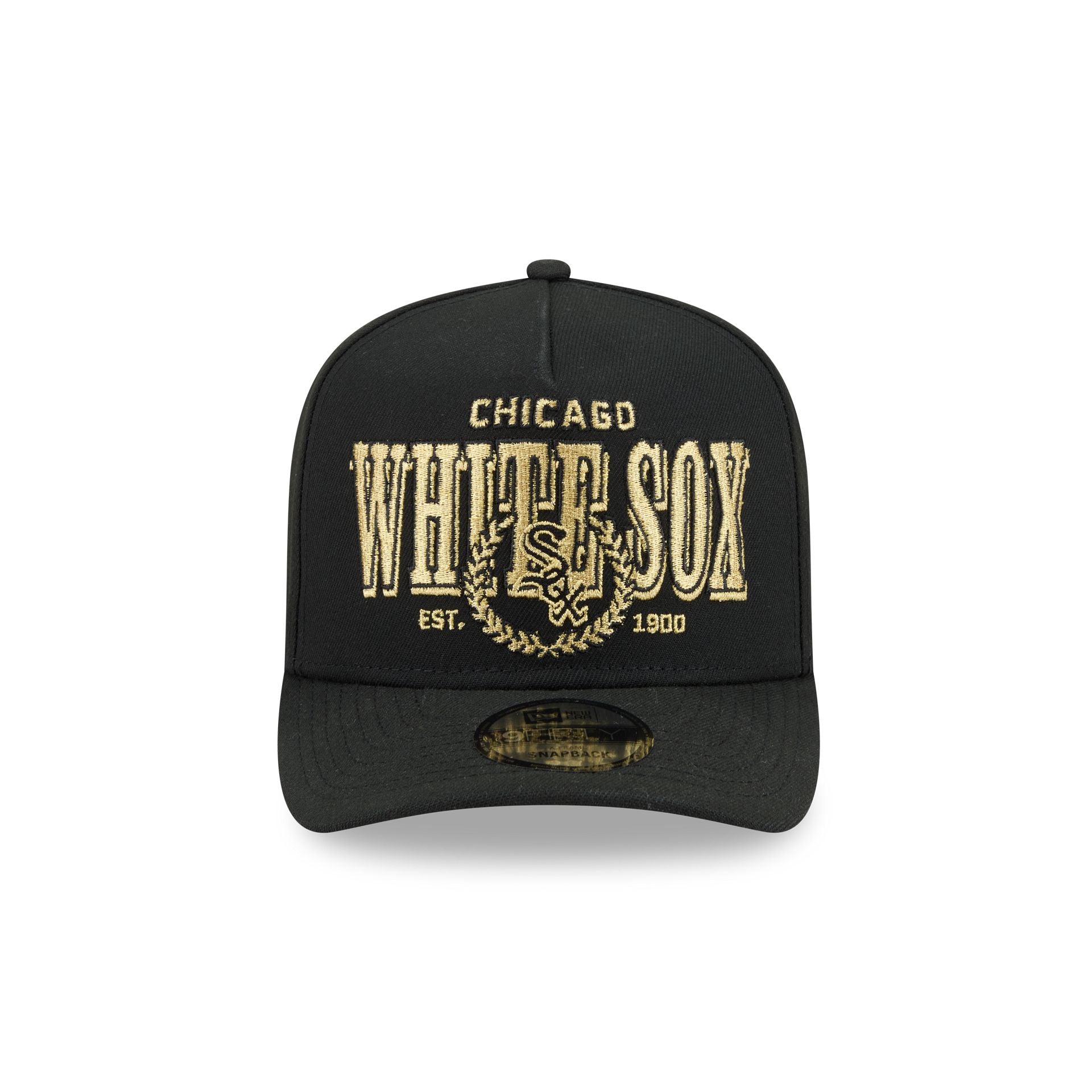 Chicago White Sox Gold Laurel Black 9FIFTY A-Frame Snapback Hat