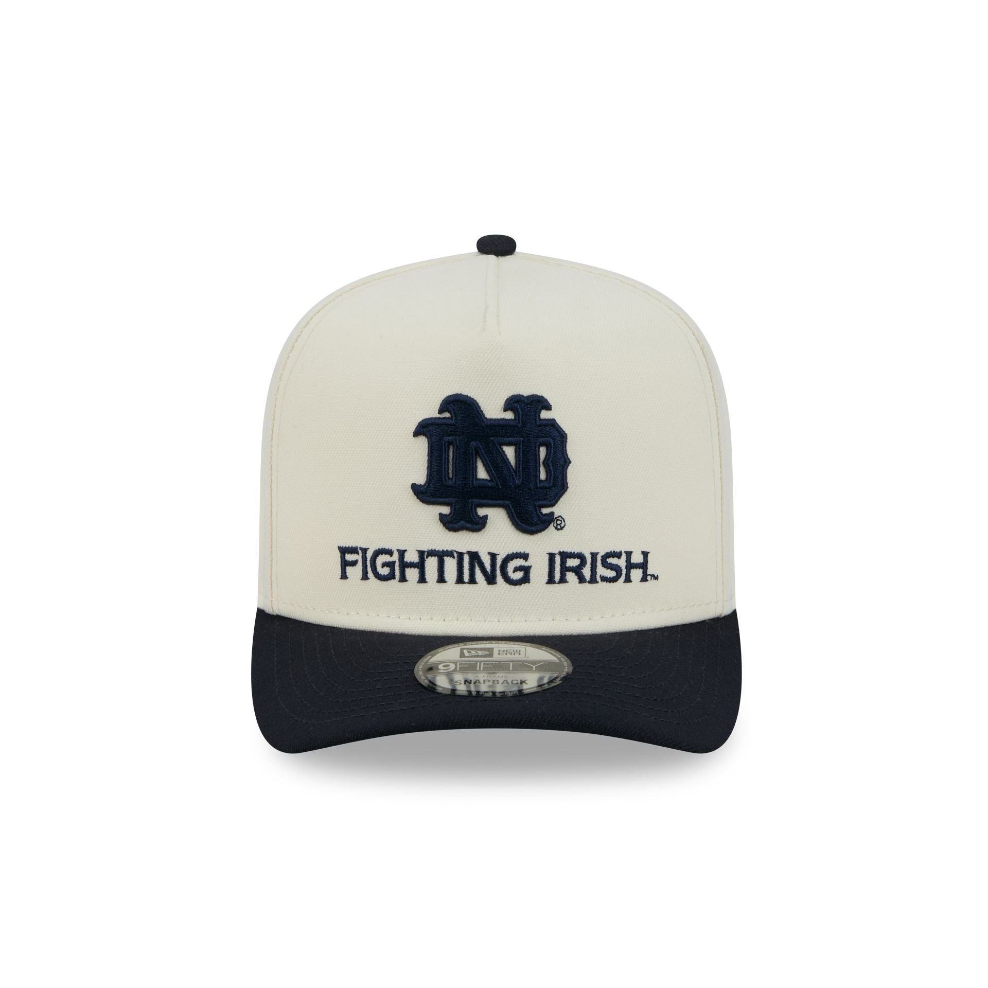 Notre Dame Fighting Irish Statement Back Chrome White 9FIFTY A-Frame Snapback Hat