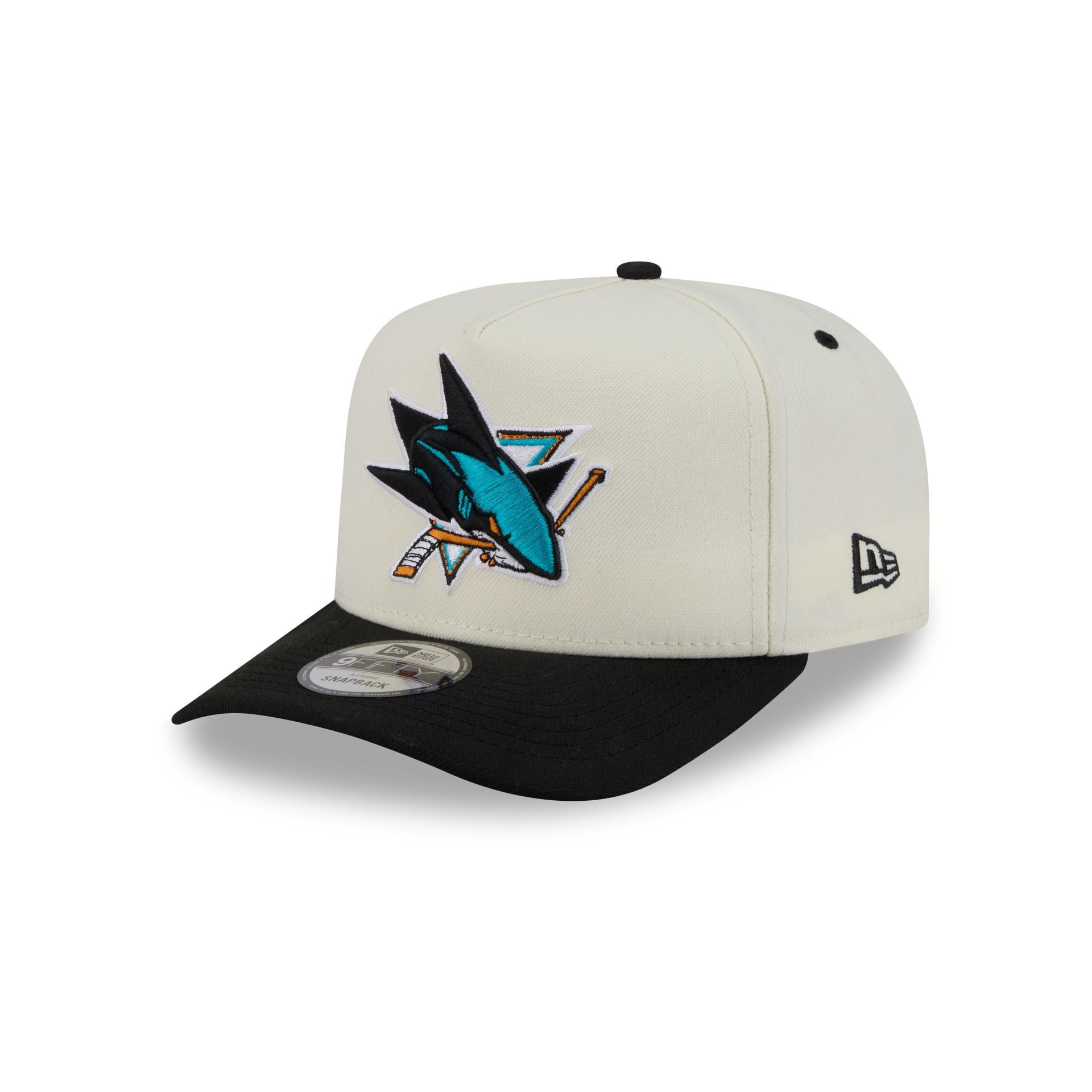 San Jose Sharks Statement Back Chrome White 9FIFTY A-Frame Snapback Hat
