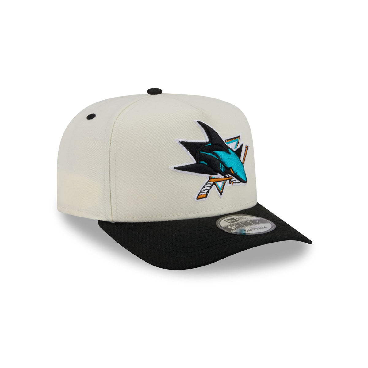 San Jose Sharks Statement Back Chrome White 9FIFTY A-Frame Snapback Hat