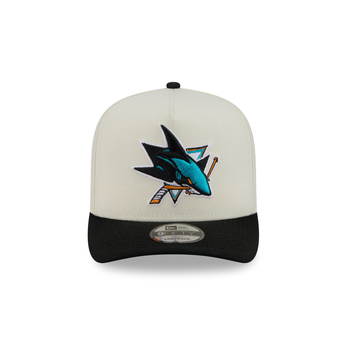 San Jose Sharks Statement Back Chrome White 9FIFTY A-Frame Snapback Hat