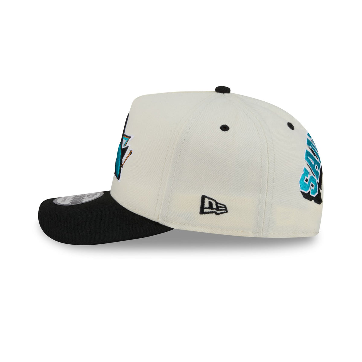 San Jose Sharks Statement Back Chrome White 9FIFTY A-Frame Snapback Hat