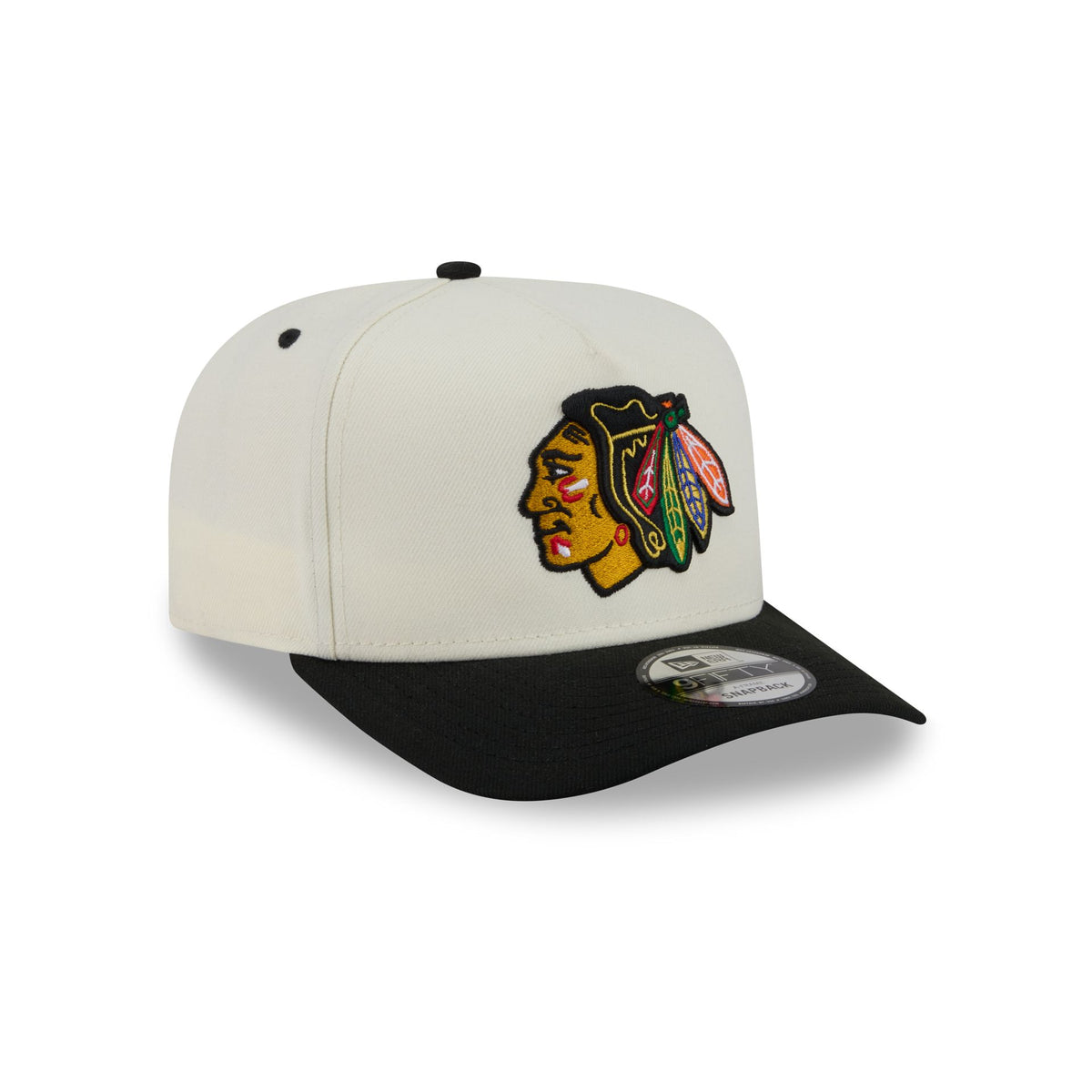 Chicago Blackhawks Statement Back Chrome White 9FIFTY A-Frame Snapback Hat