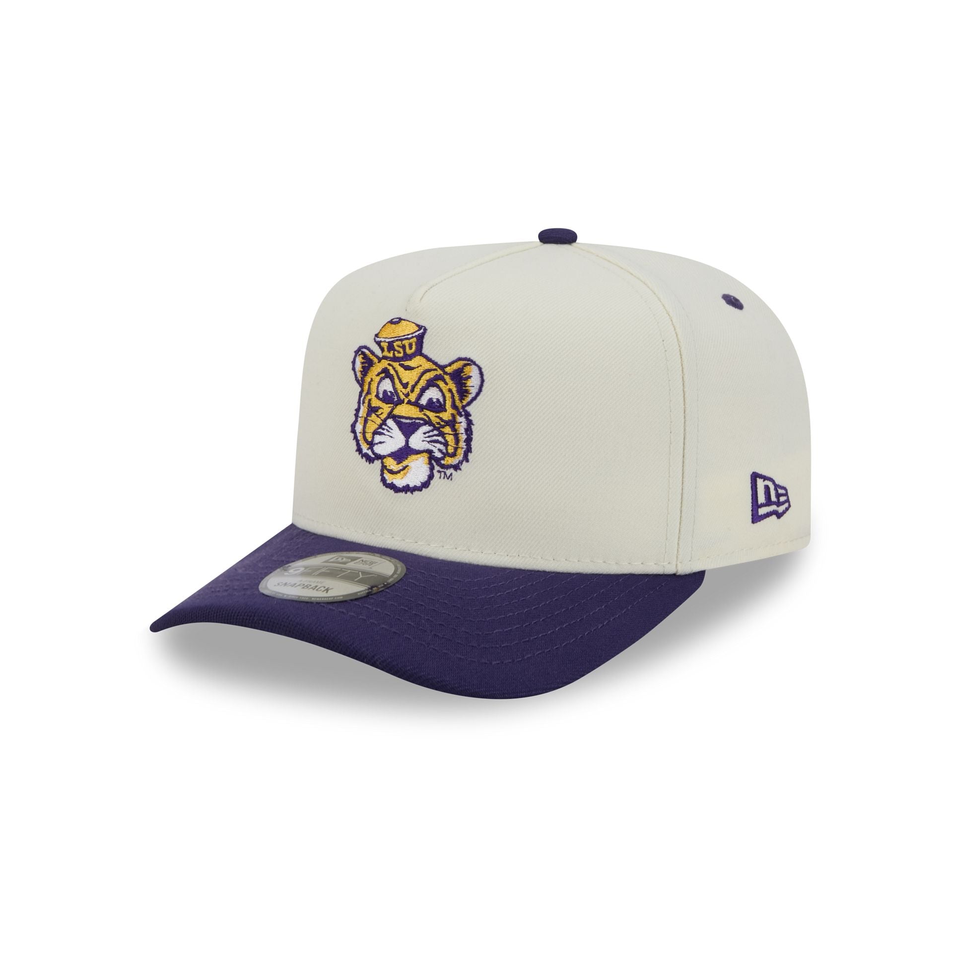 LSU Tigers Statement Back Chrome White 9FIFTY A-Frame Snapback Hat