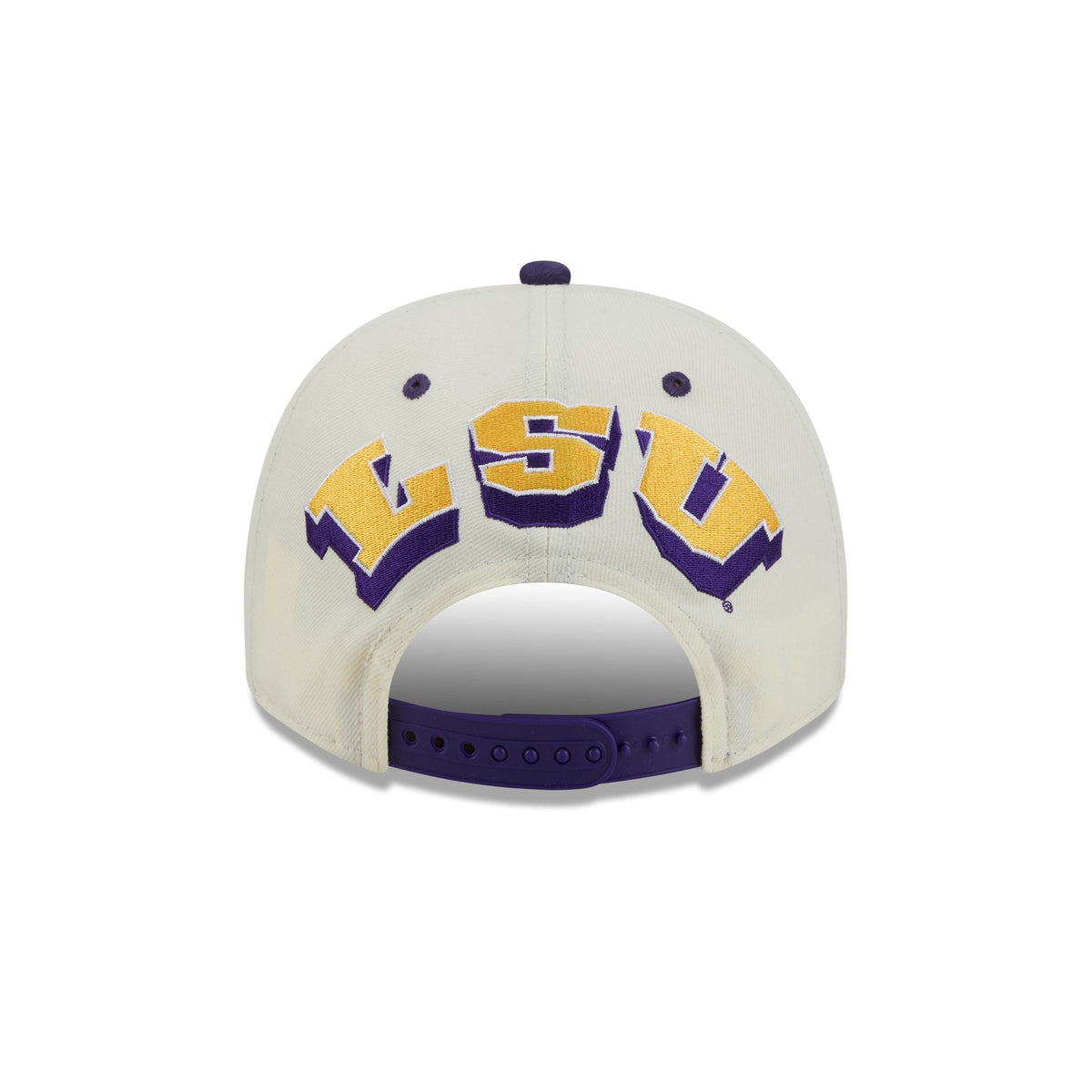 LSU Tigers Statement Back Chrome White 9FIFTY A-Frame Snapback Hat