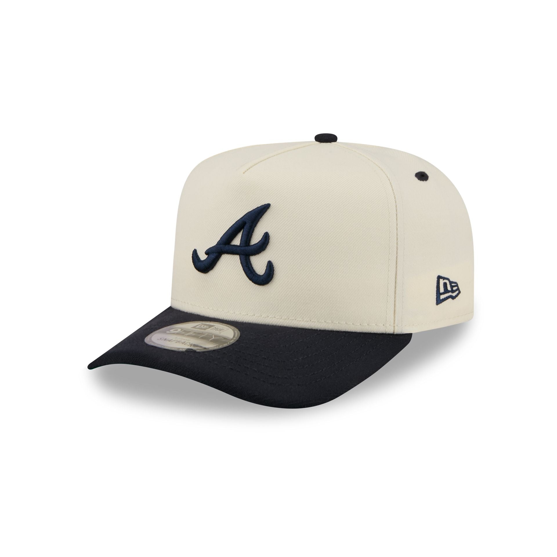 Atlanta Braves Statement Back Chrome White 9FIFTY A-Frame Snapback Hat