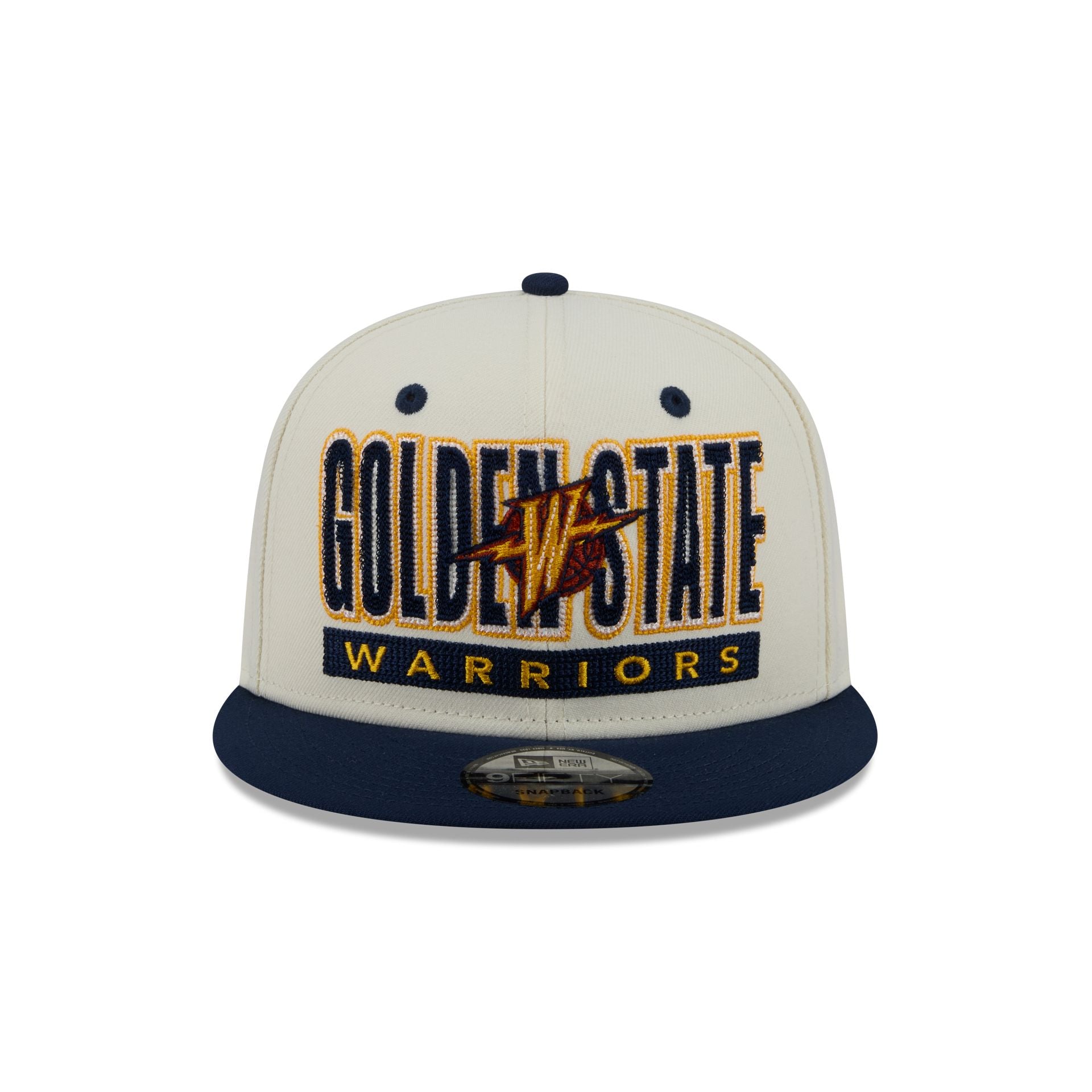 Golden State Warriors Classic Stacked Chrome 9FIFTY Snapback Hat
