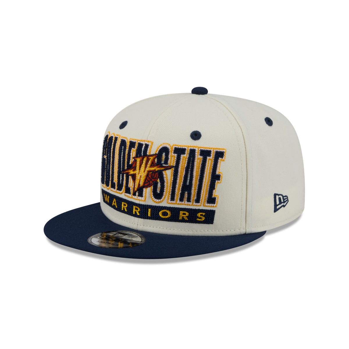 Golden State Warriors Classic Stacked Chrome 9FIFTY Snapback Hat