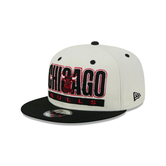 Chicago Bulls Classic Stacked Chrome 9FIFTY Snapback Hat