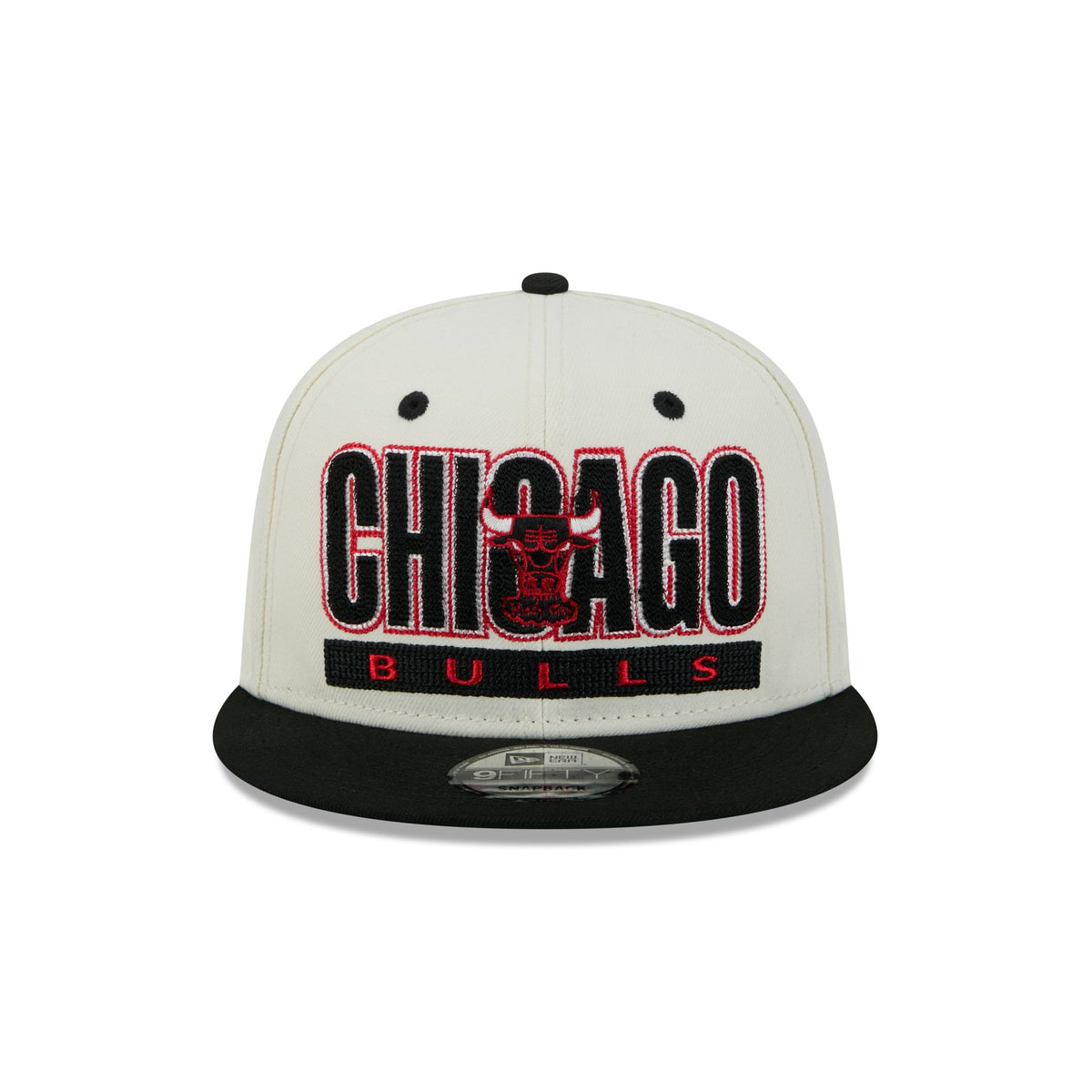 Chicago Bulls Classic Stacked Chrome 9FIFTY Snapback Hat
