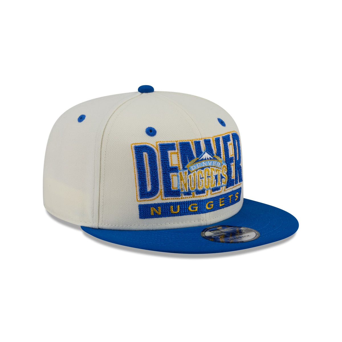 Denver Nuggets Classic Stacked Chrome 9FIFTY Snapback Hat