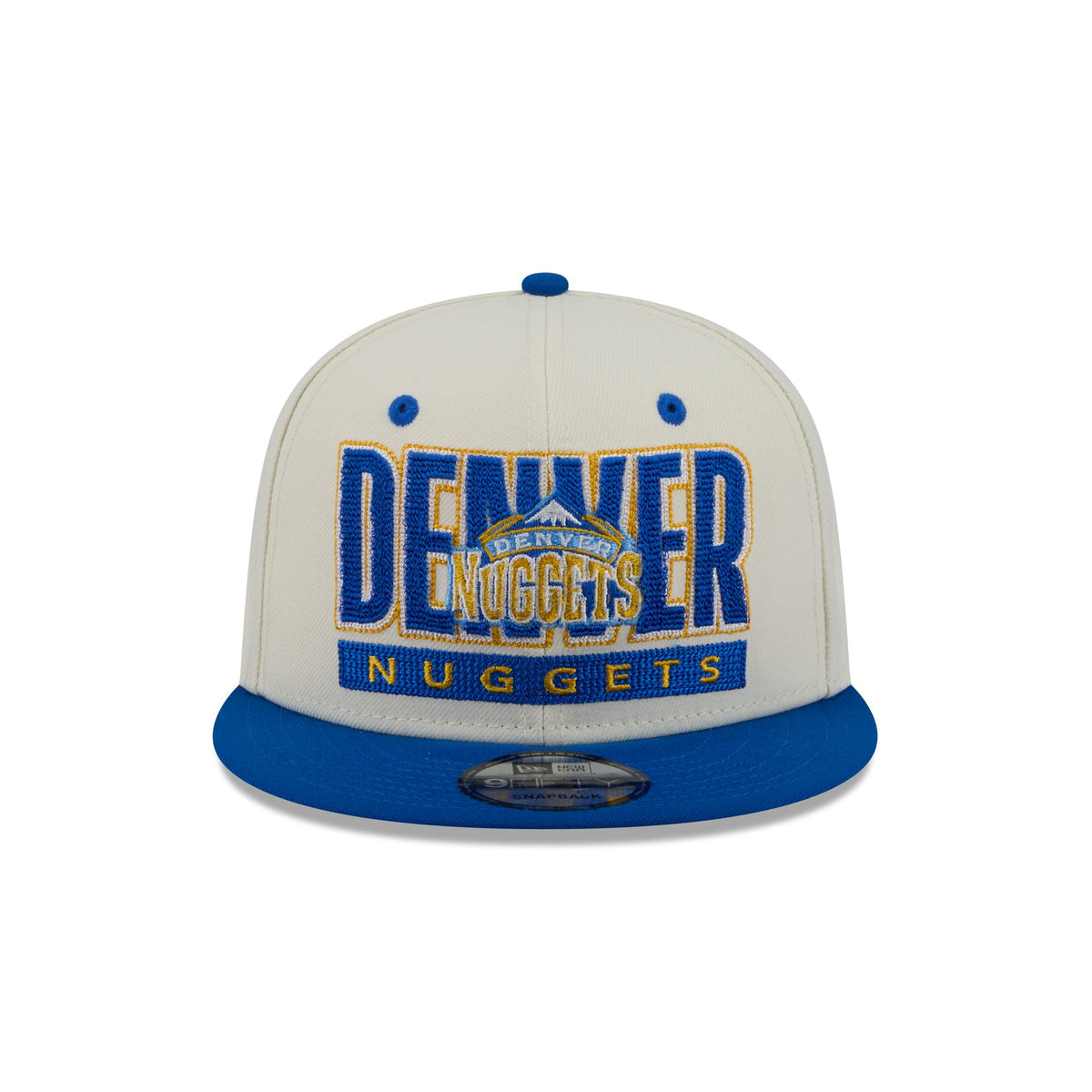 Denver Nuggets Classic Stacked Chrome 9FIFTY Snapback Hat