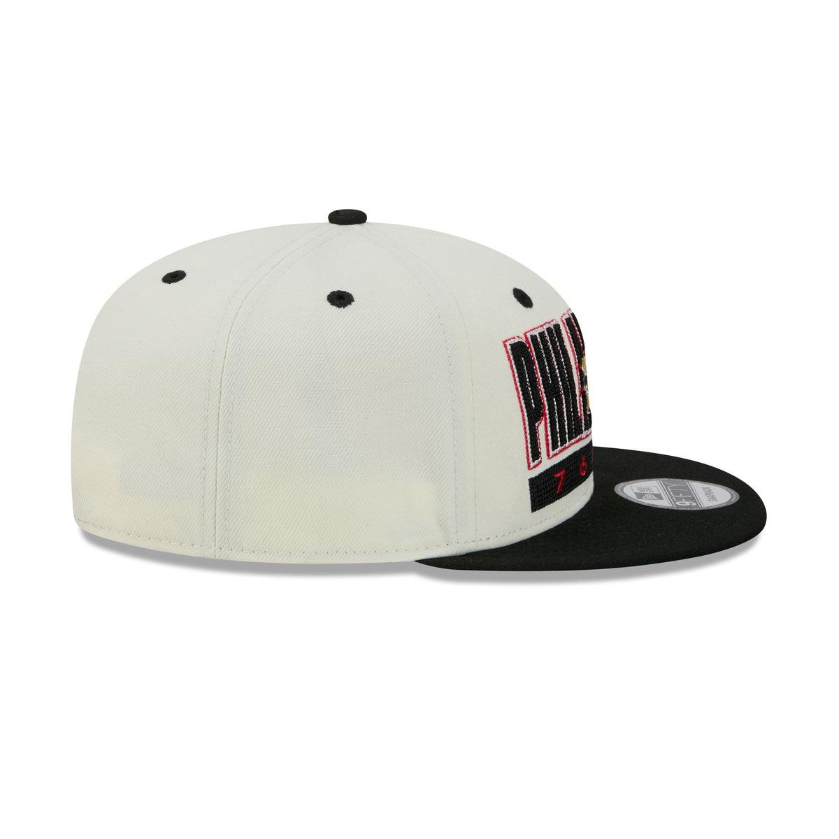 Philadelphia 76ers Classic Stacked Chrome 9FIFTY Snapback Hat