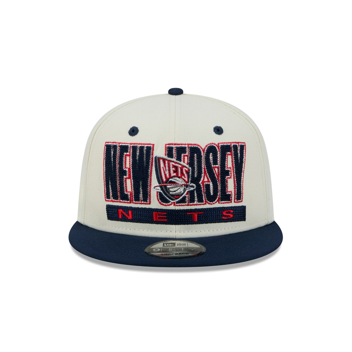 New Jersey Nets Classic Stacked Chrome 9FIFTY Snapback Hat