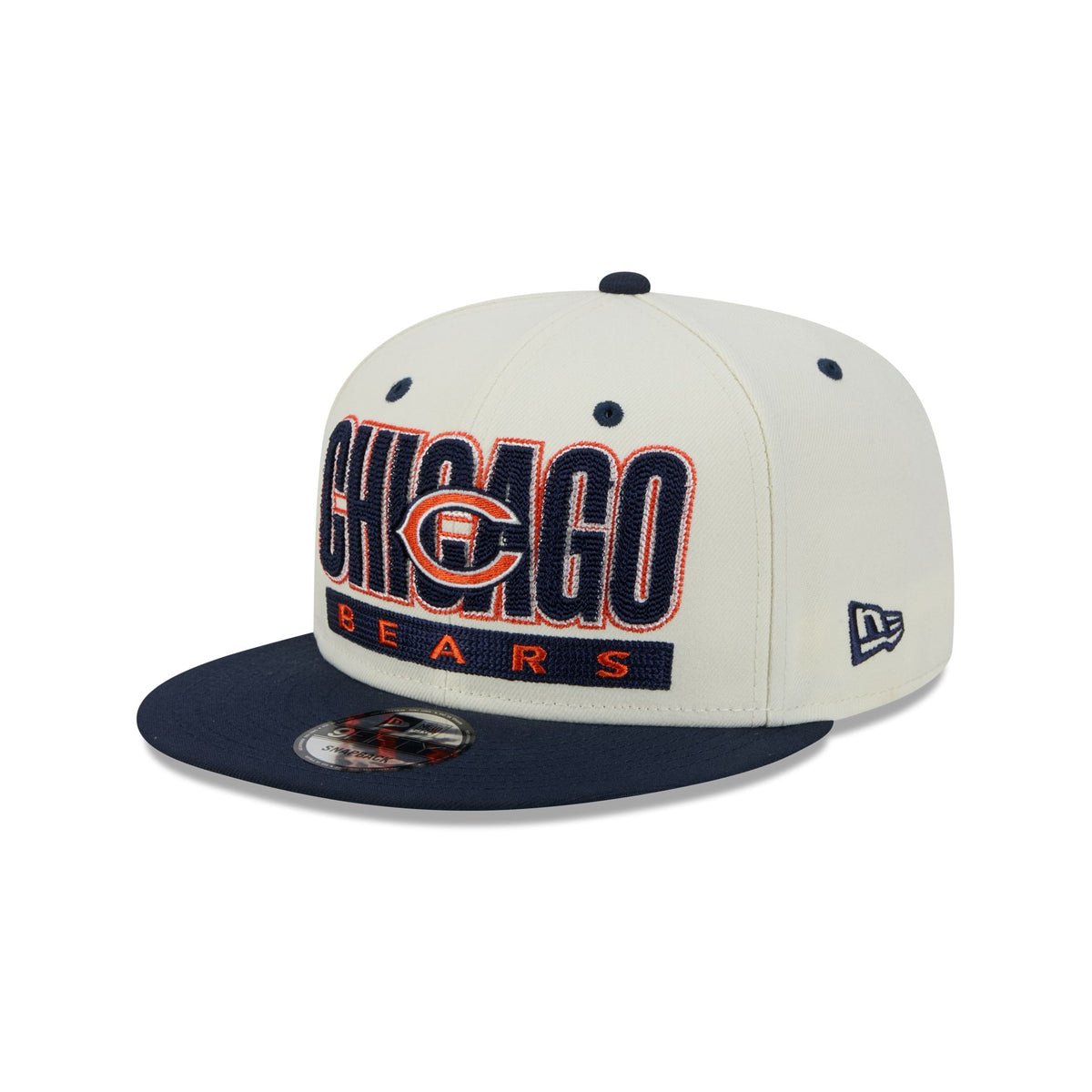 Chicago Bears Classic Stacked Chrome 9FIFTY Snapback Hat