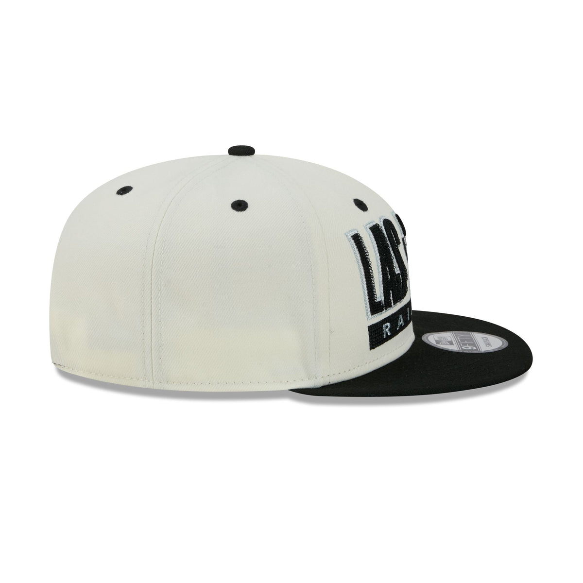 Las Vegas Raiders Classic Stacked Chrome 9FIFTY Snapback Hat