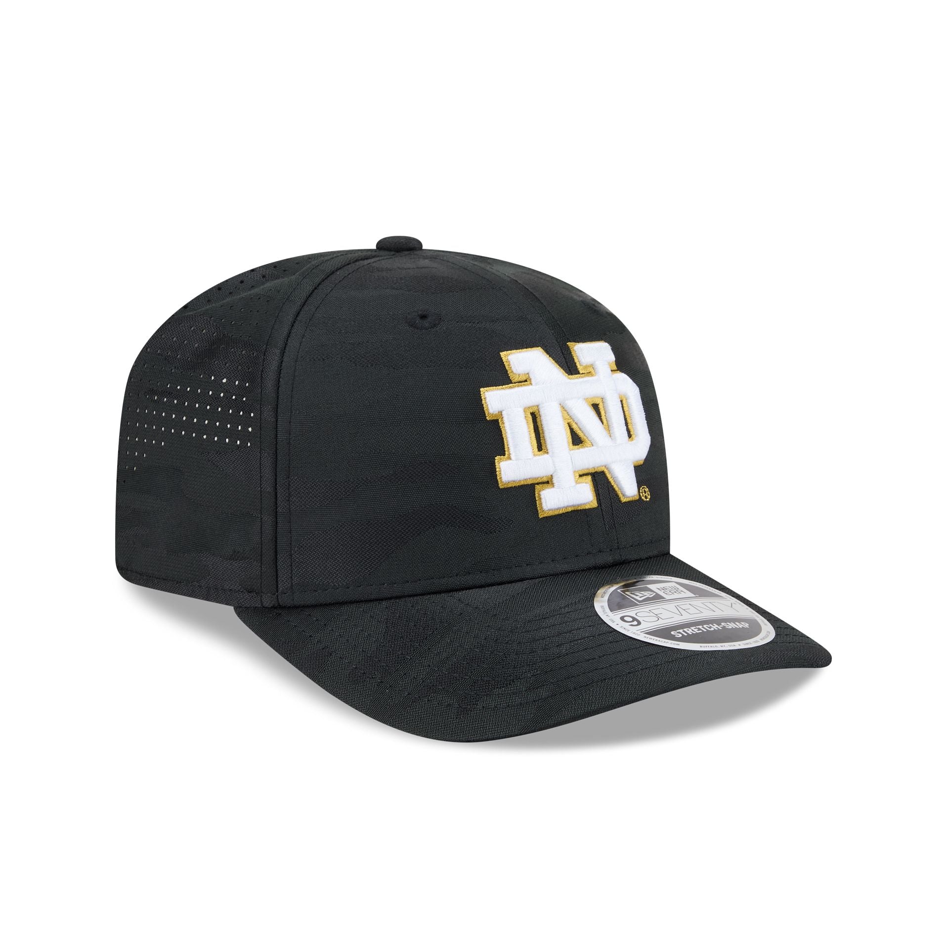 Notre Dame Fighting Irish Black Camo Performance 9SEVENTY Stretch-Snap Hat