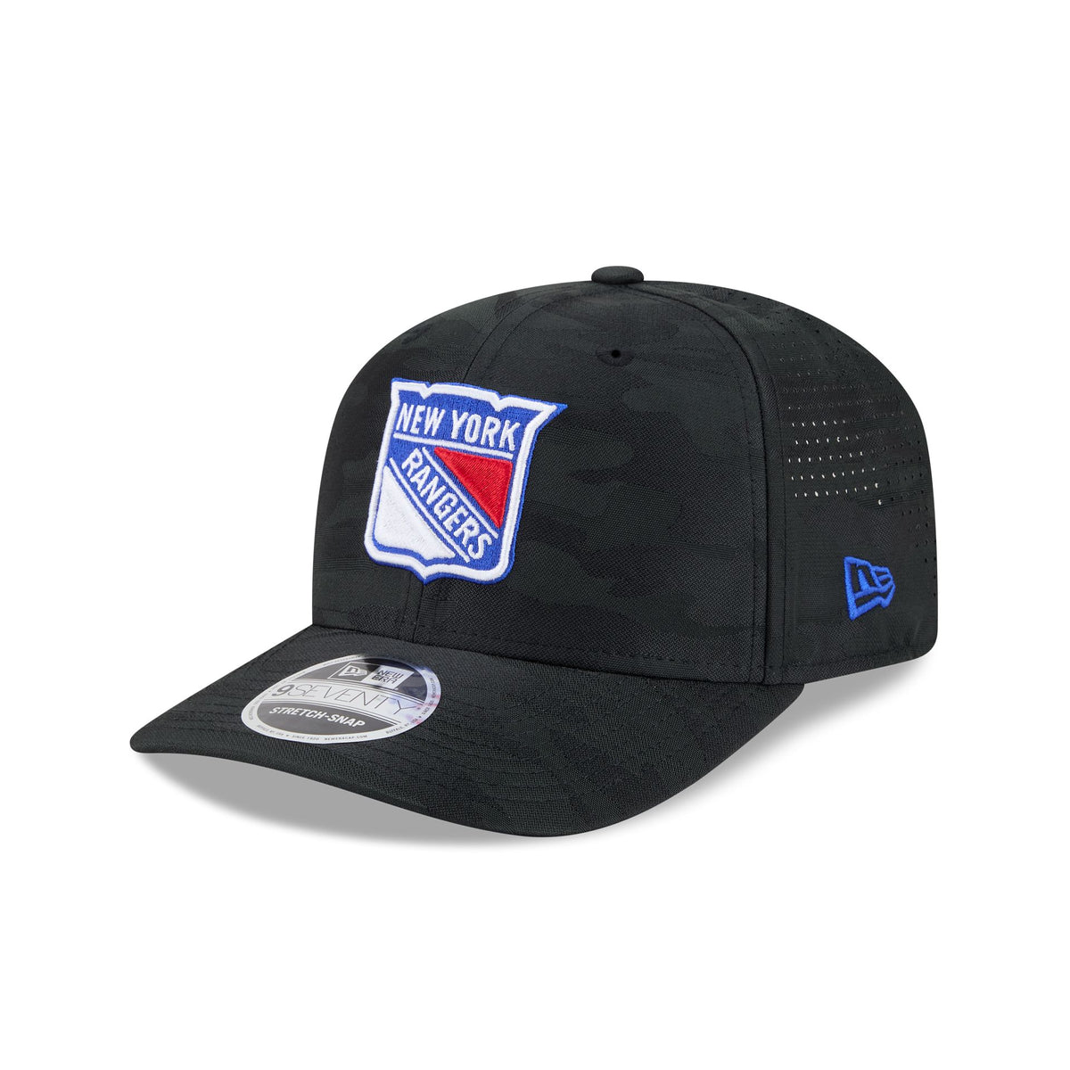 New York Rangers Black Camo Performance 9SEVENTY Stretch-Snap Hat