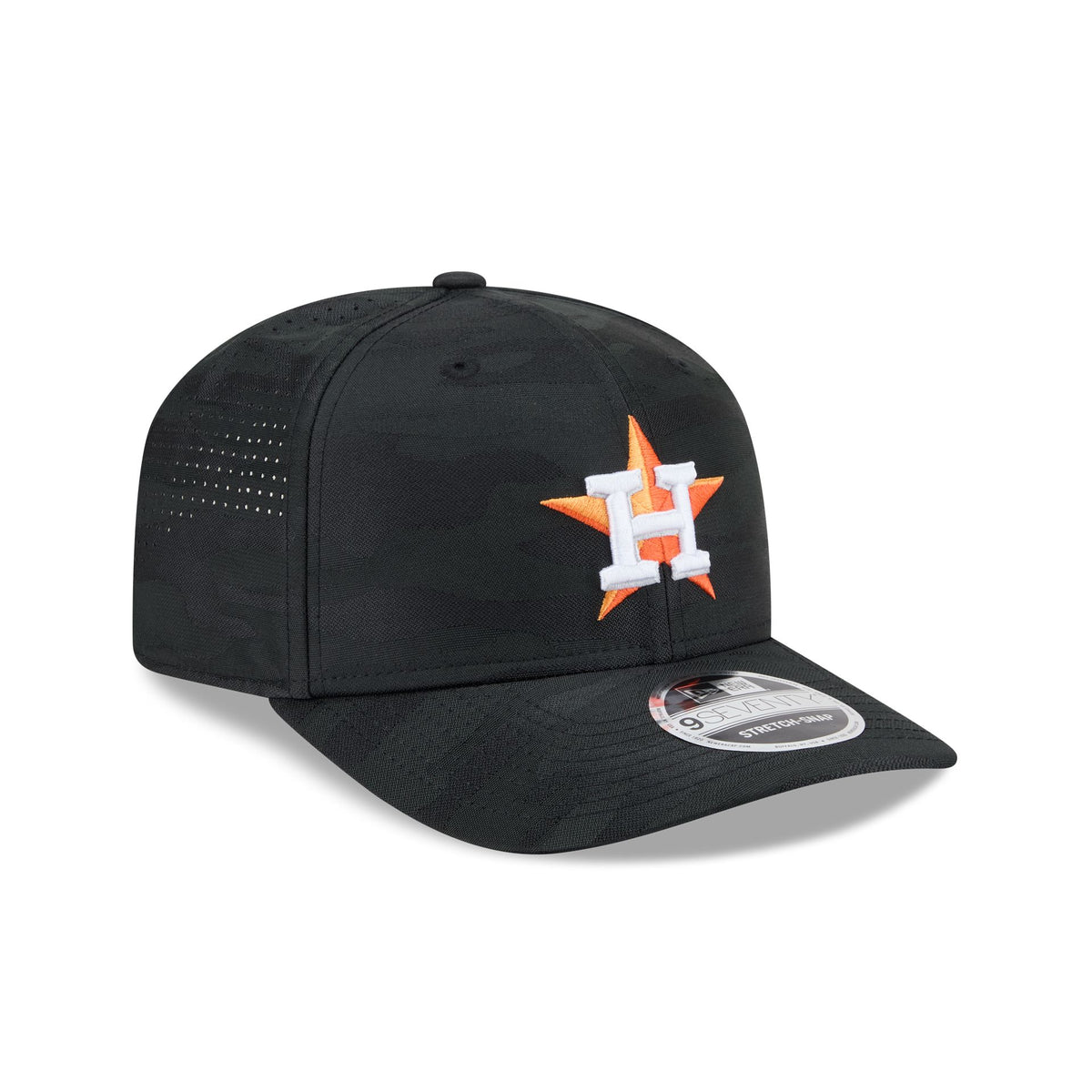 Houston Astros Black Camo Performance 9SEVENTY Stretch-Snap Hat