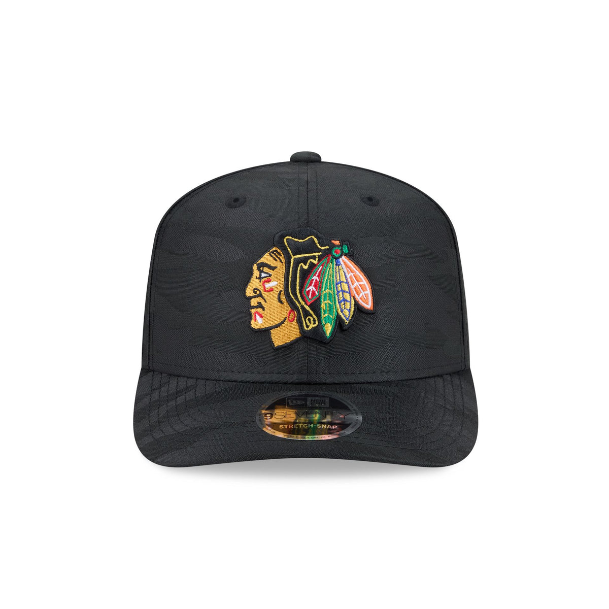Chicago Blackhawks Black Camo Performance 9SEVENTY Stretch-Snap Hat