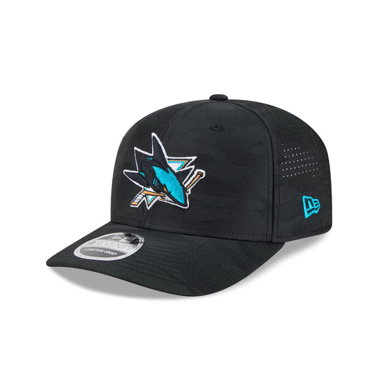San Jose Sharks Black Camo Performance 9SEVENTY Stretch-Snap Hat