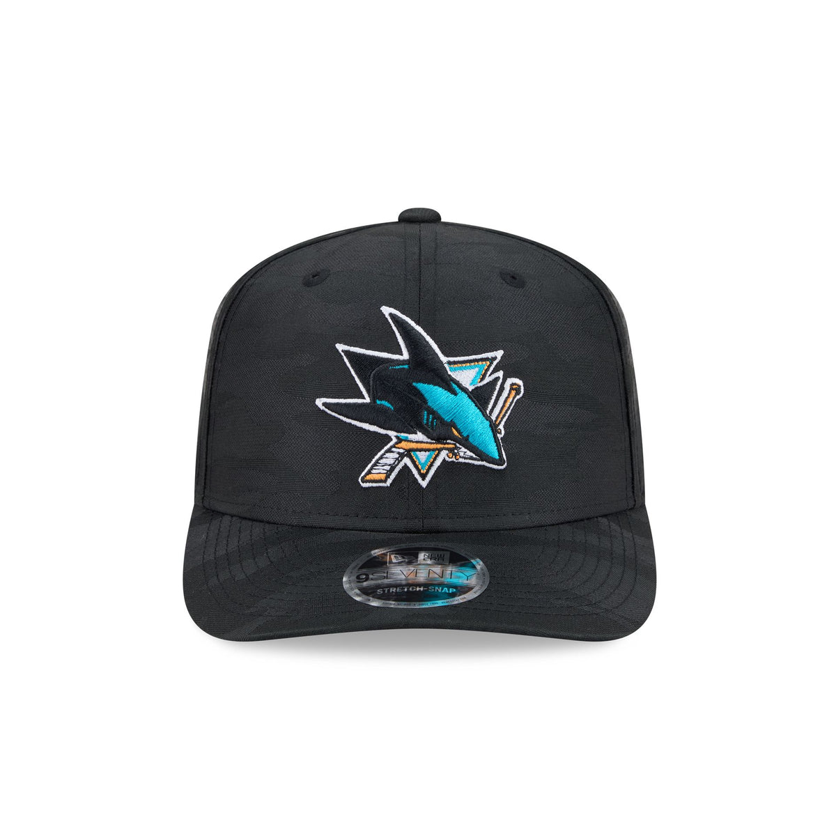 San Jose Sharks Black Camo Performance 9SEVENTY Stretch-Snap Hat