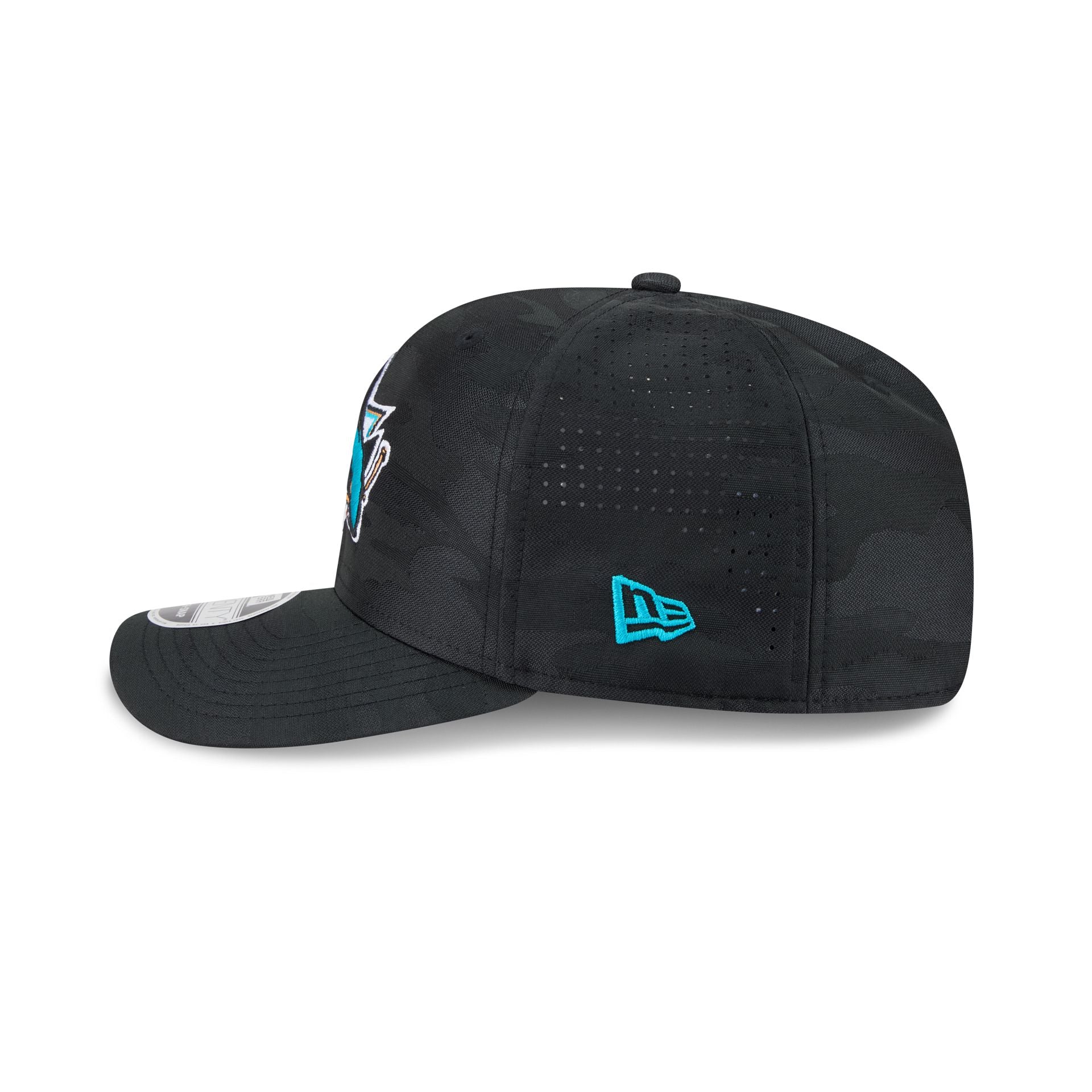 San Jose Sharks Black Camo Performance 9SEVENTY Stretch-Snap Hat