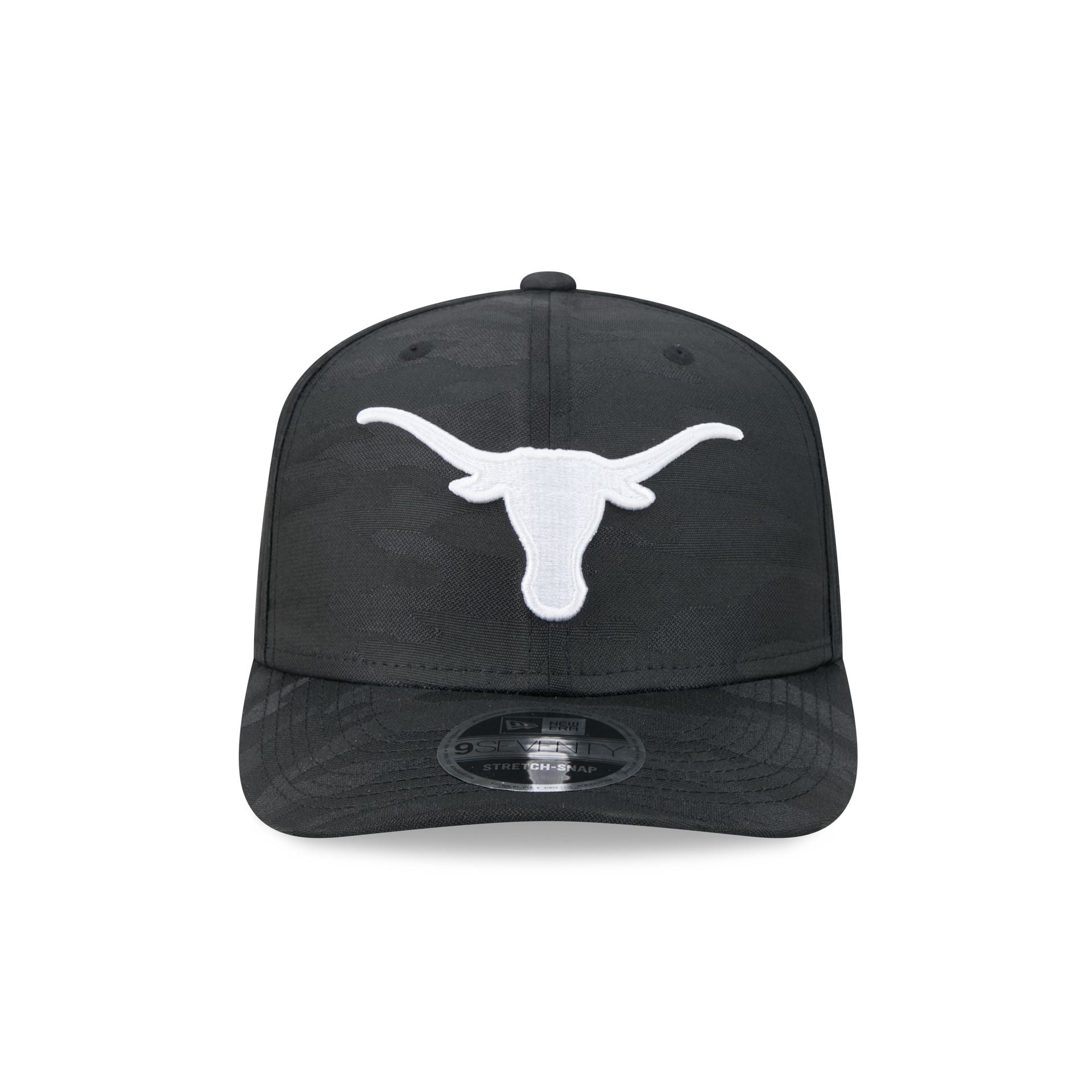 Texas Longhorns Black Camo Performance 9SEVENTY Stretch-Snap Hat