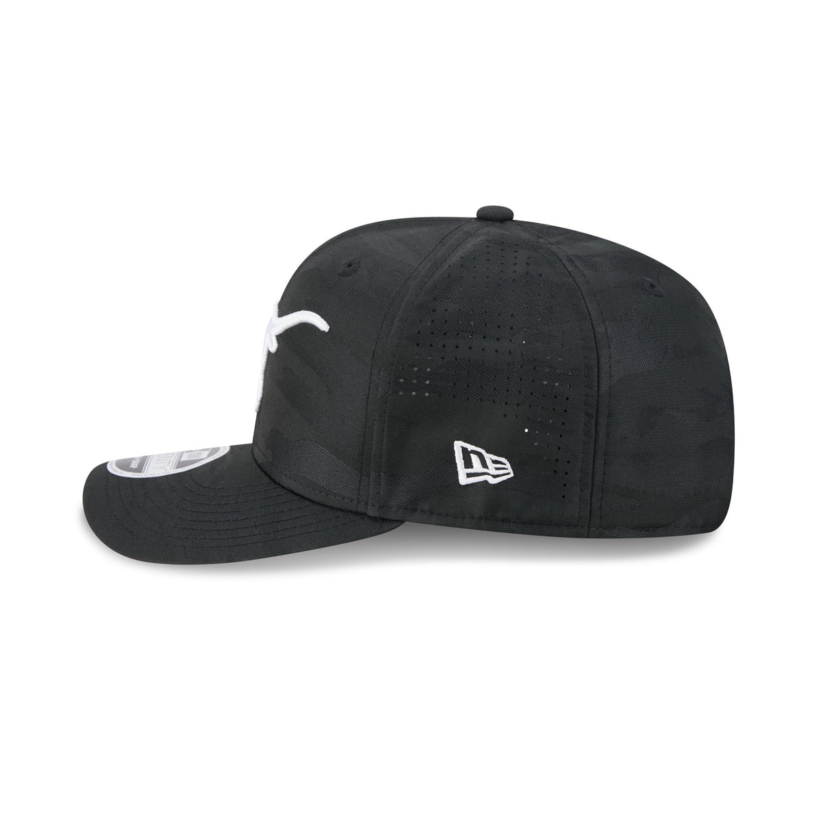 Texas Longhorns Black Camo Performance 9SEVENTY Stretch-Snap Hat