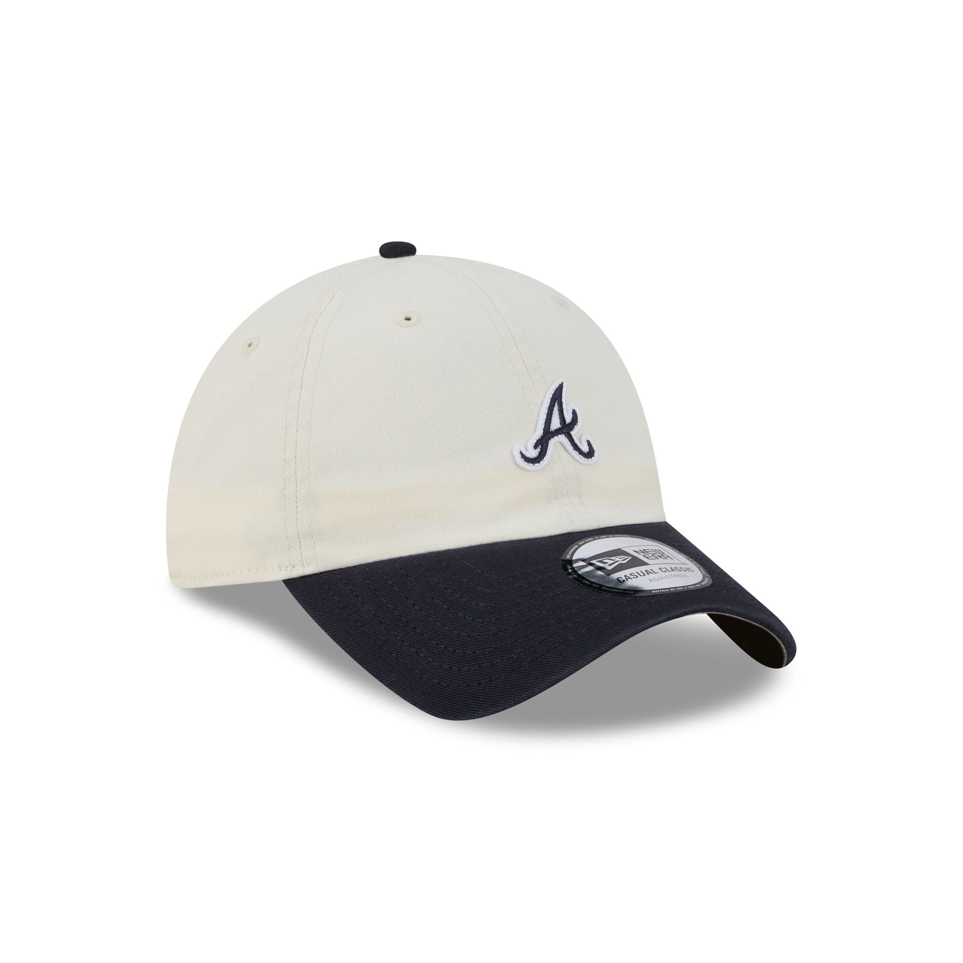 Atlanta Braves Mini Logo Chrome White Casual Classic Adjustable Hat