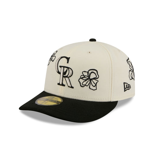 Colorado Rockies Floral Outline 59FIFTY Fitted Hat - New Era Cap