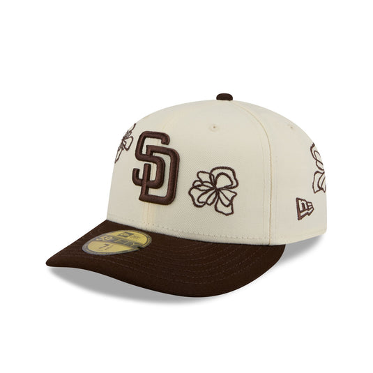 San Diego Padres Floral Outline 59FIFTY Fitted Hat - New Era Cap