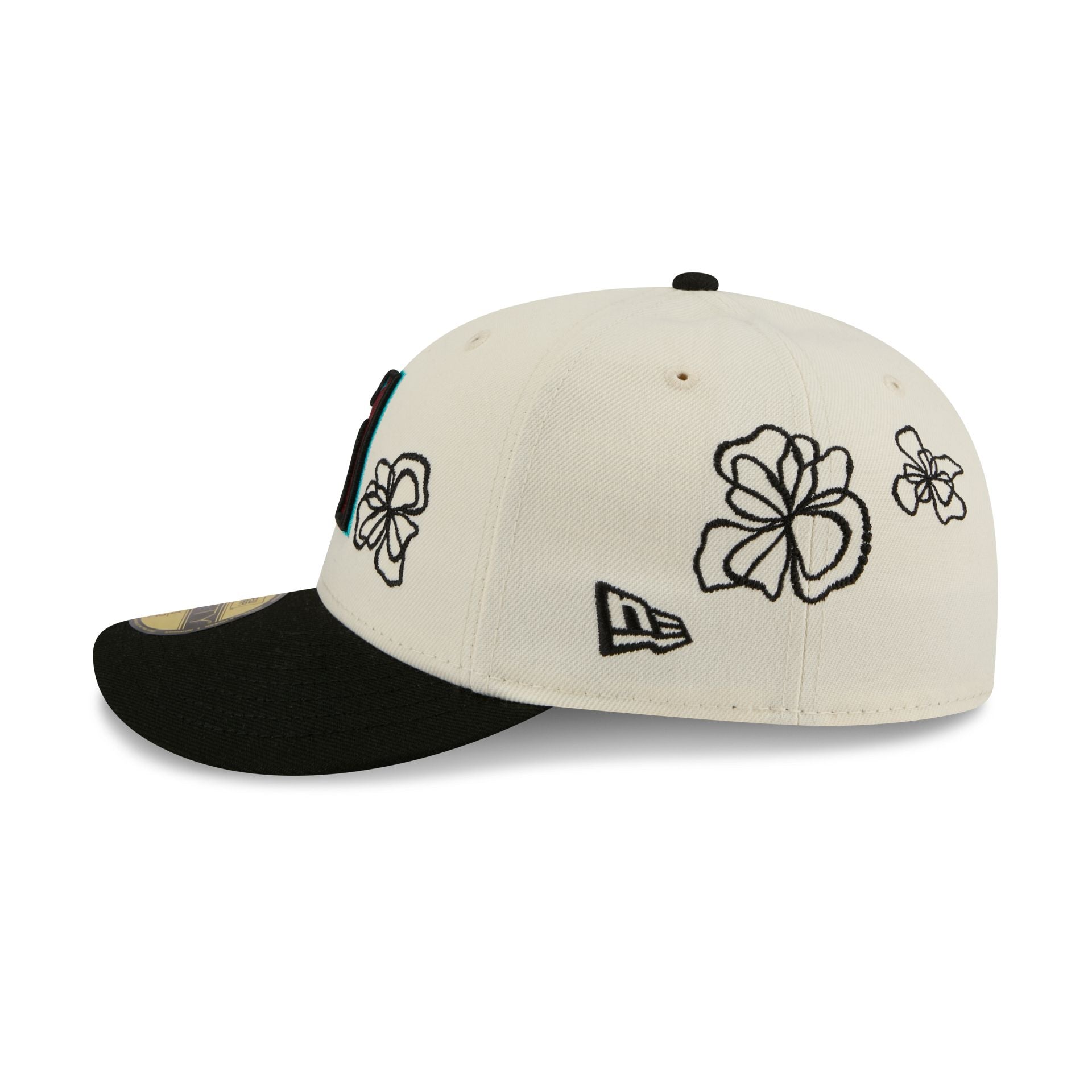 Arizona Diamondbacks Floral Outline 59FIFTY Fitted Hat