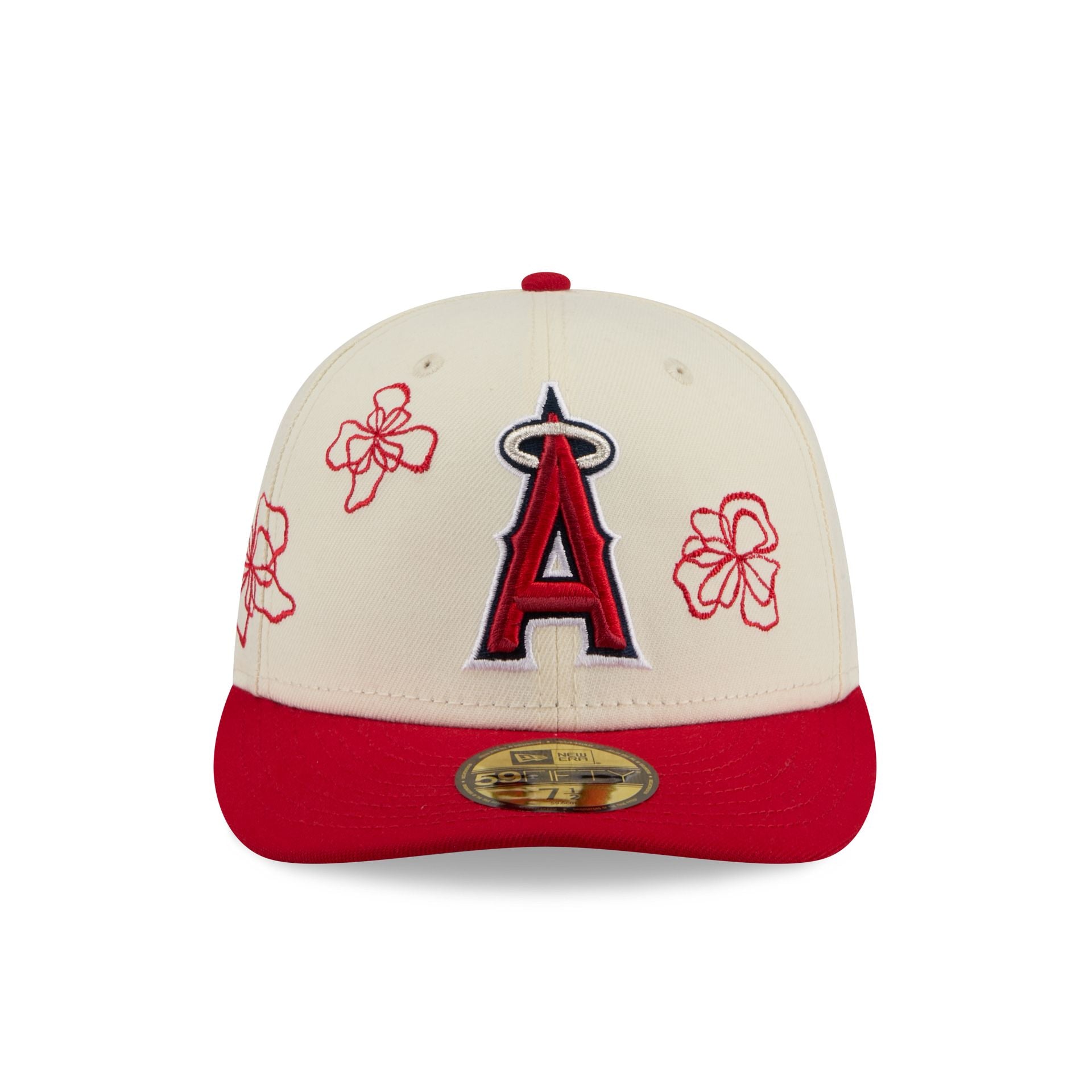 Los Angeles Angels Floral Outline 59FIFTY Fitted Hat
