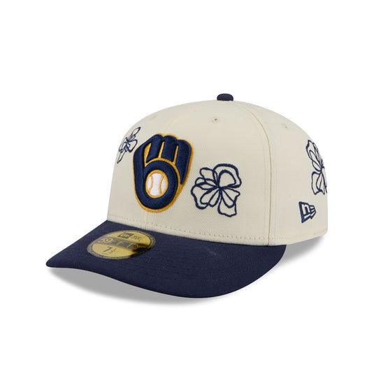 Milwaukee Brewers Floral Outline 59FIFTY Fitted Hat - New Era Cap